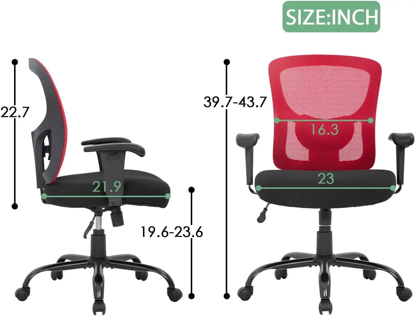 Big and Tall Office Chair With Lumbar Support For Desk from PriceLows™