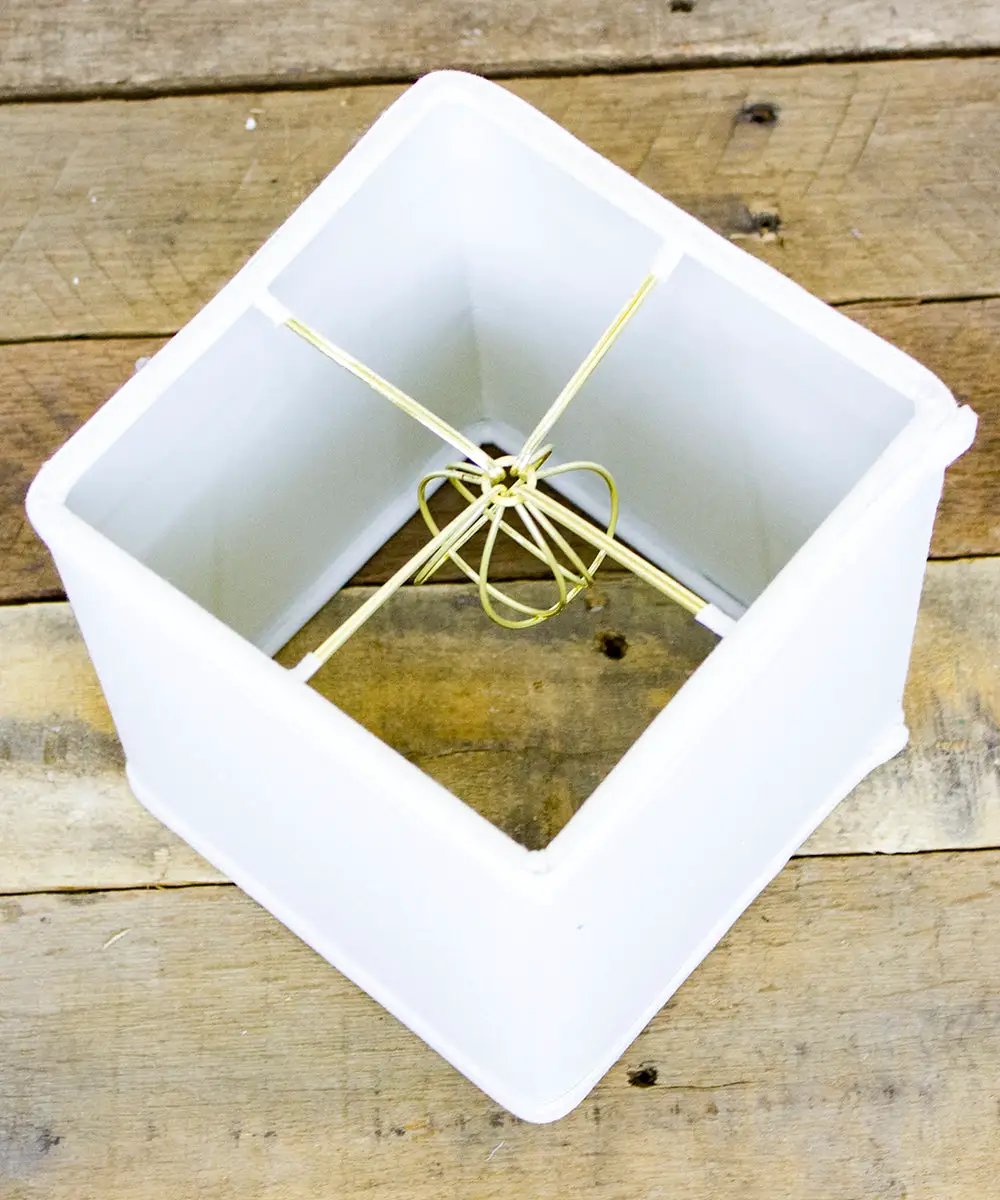 Rectangular Drum Lampshade | Premium Linen | Heavy Brass | 6X7 Inch White