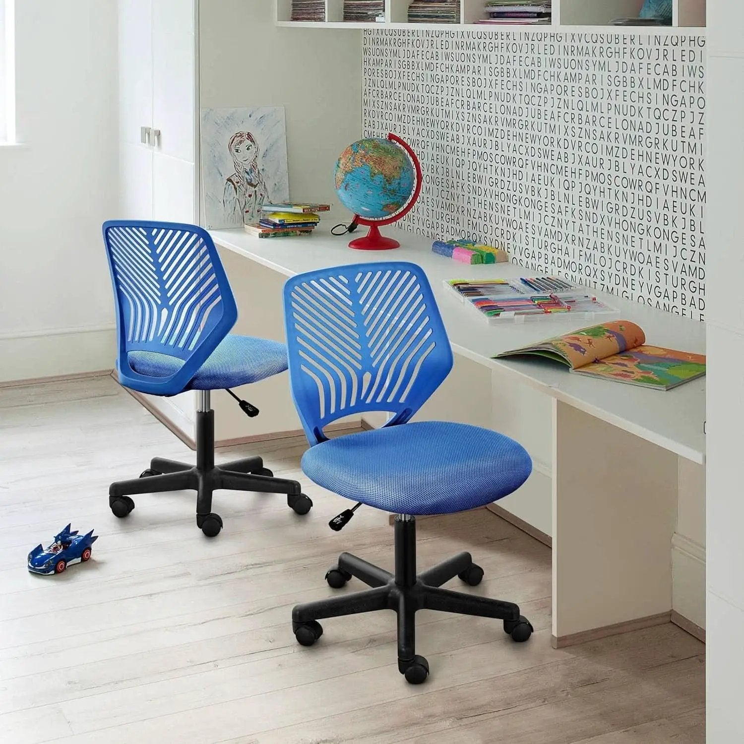 Blue Adjustable Student Desk Chair With Lumbar Support from PriceLows™