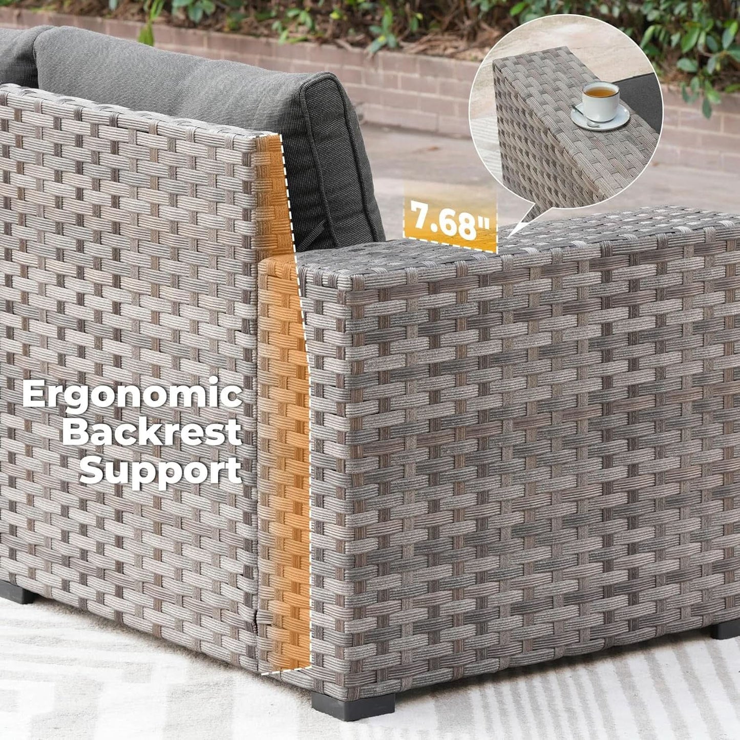 Modern 9 Piece Outdoor Wicker Sectional Sofa Set from PriceLows™