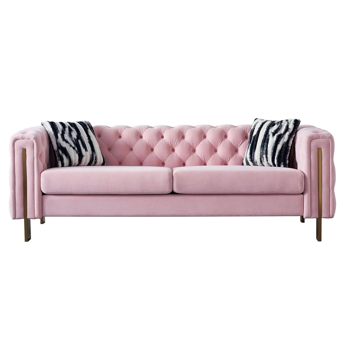 Chesterfield Modern Tufted Living Room Sofa, 84.25''W Couch | Stationary Sofa | Metal & Wood | Living Room