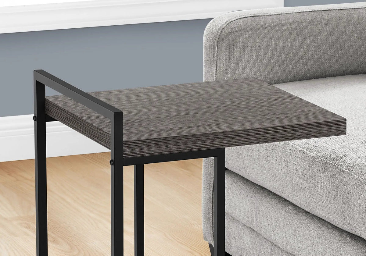 Versatile C-Shaped Accent Table | Metal Base | Generous Tabletop | Portable And Lightweight