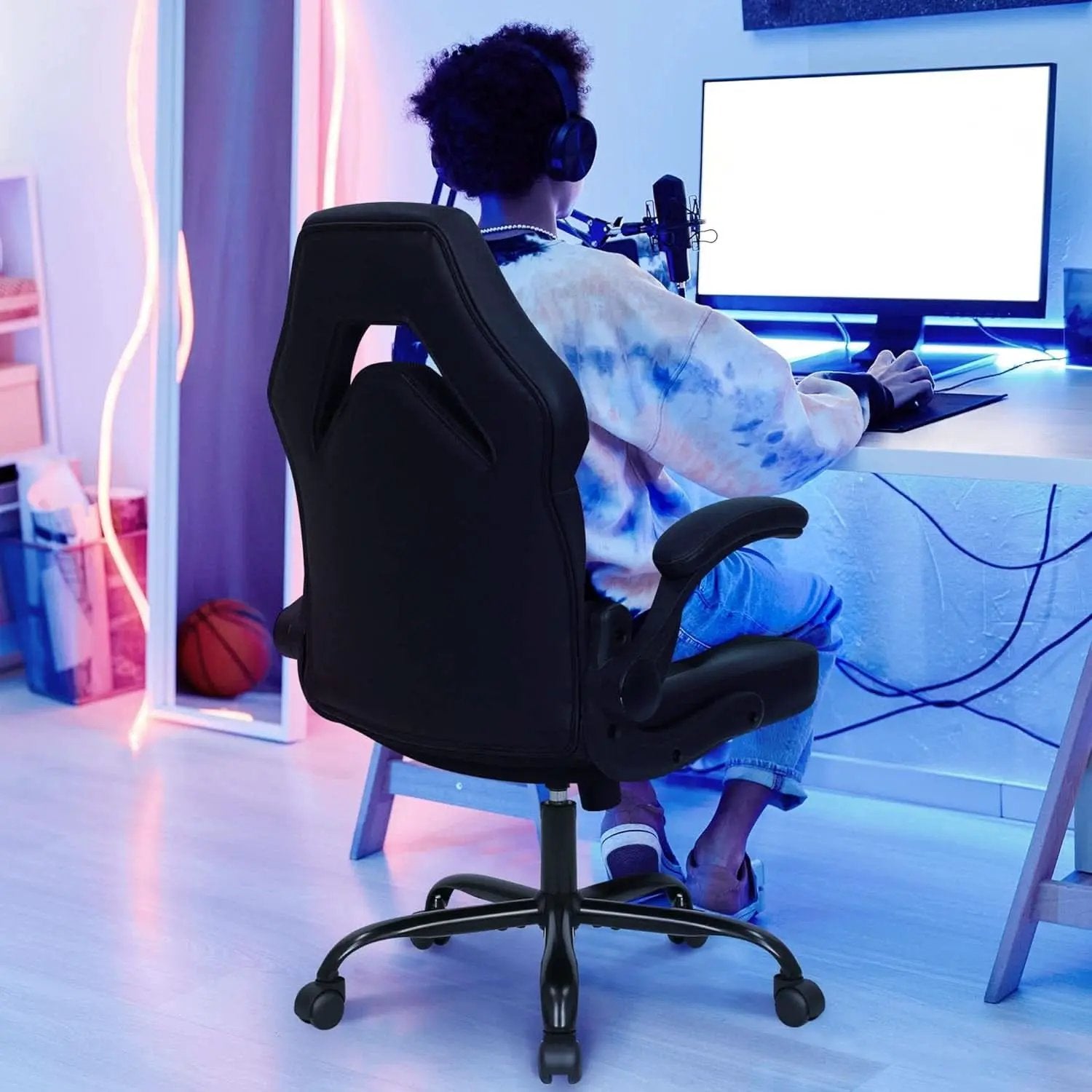 Ergonomic Gaming Chair Black With Premium Lumbar Support from PriceLows™