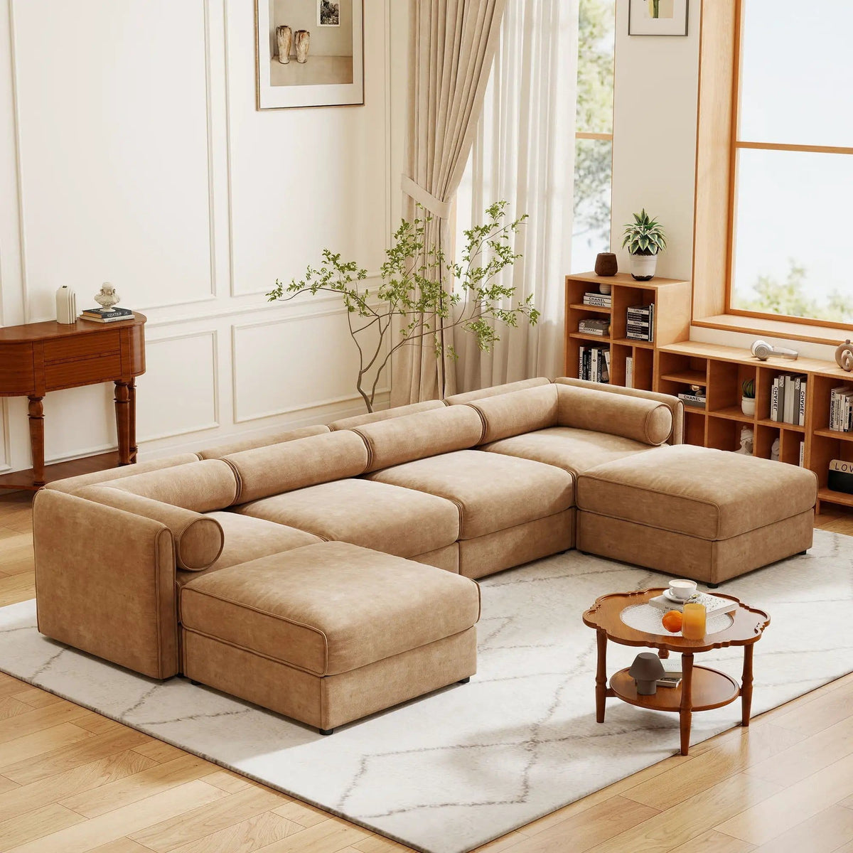 Contemporary Elegant Sofa With Storage And Ottoman 2 Piece Living Room Set | 2 Piece Living Room Set | Living Room Furniture | Living Room