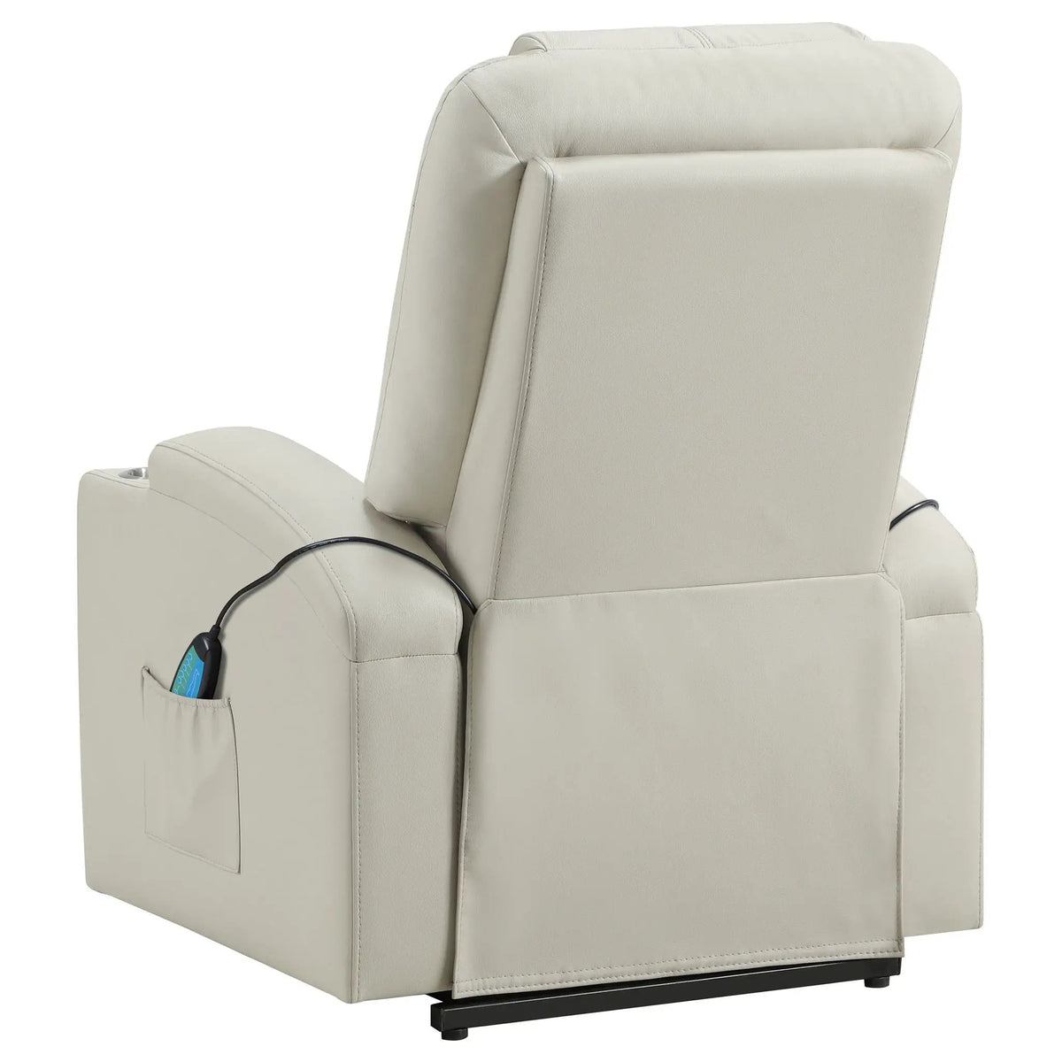 Macklin Power Lift Massage Recliner | Heat And Massage | Dual Cupholders | Smooth Upholstery