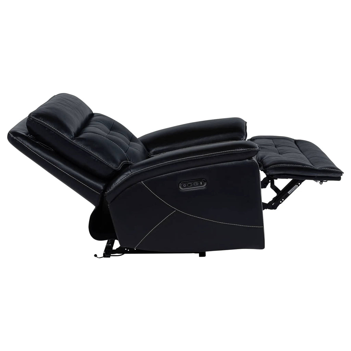 Hewitt Leather Upholstered Dual Power Recliner Chair | 45.25 x 65.25 x 40.25 in | Leather | Black