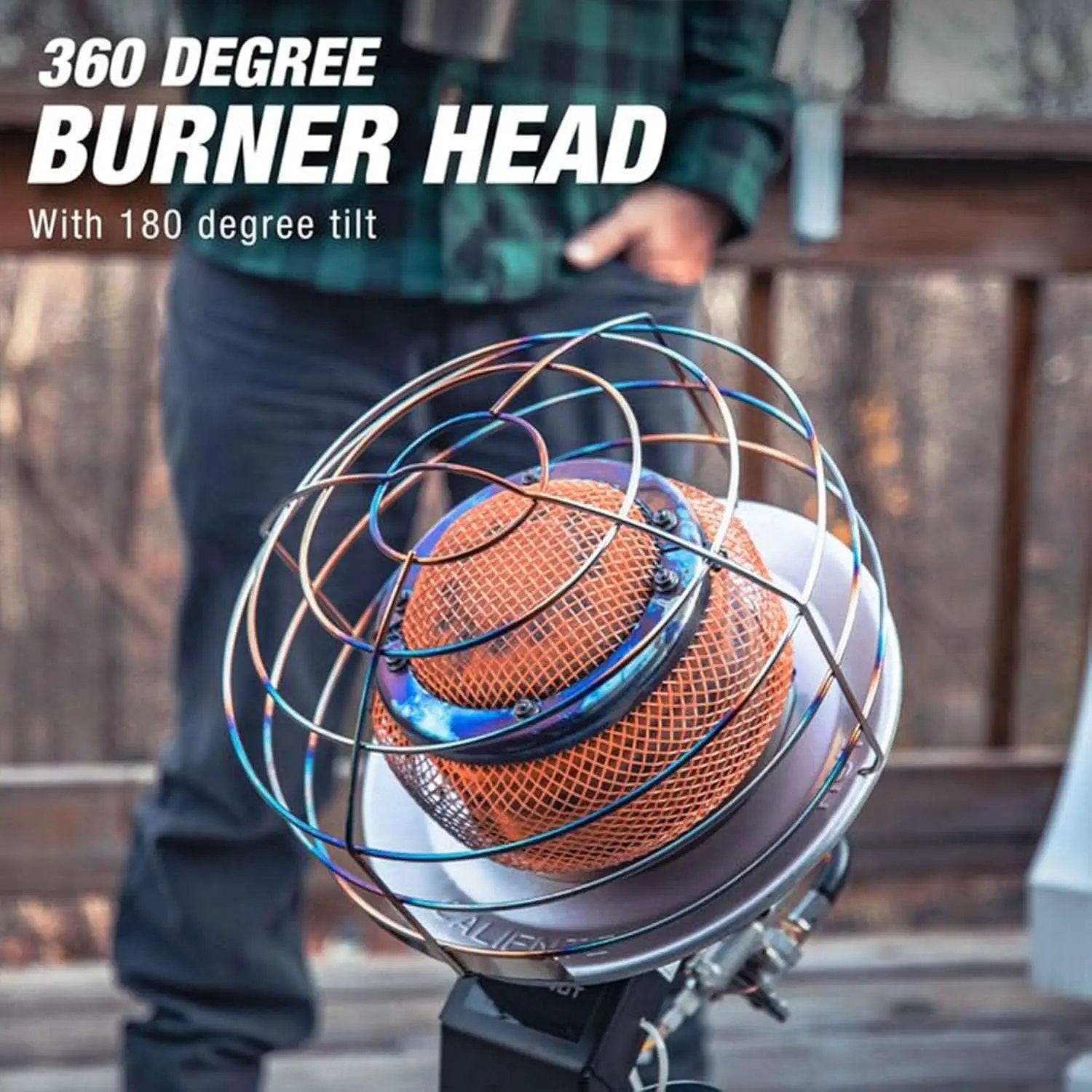 540-Degree Tank-Top Radiant Propane Heater 45,000 BTU Chrome from PriceLows™