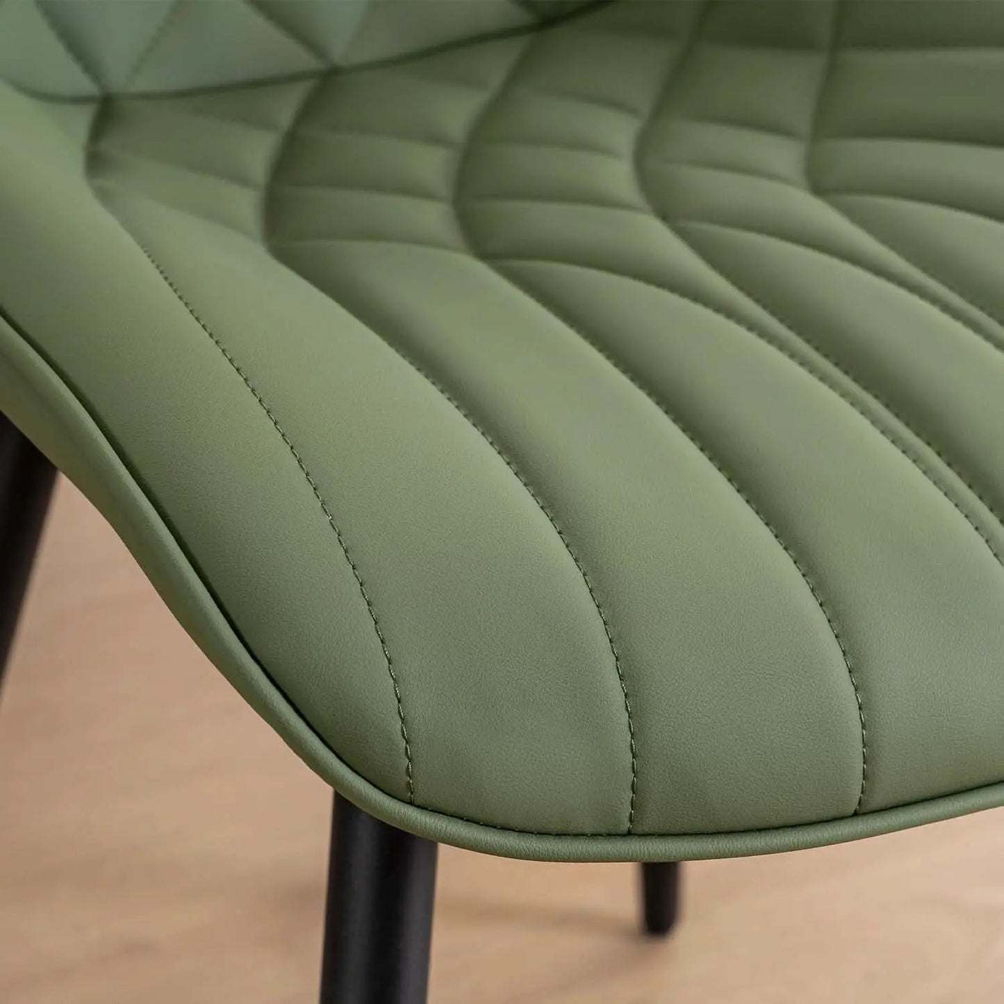 Dining Chairs Set of 2 Olive Cushioned Upholstered from PriceLows™