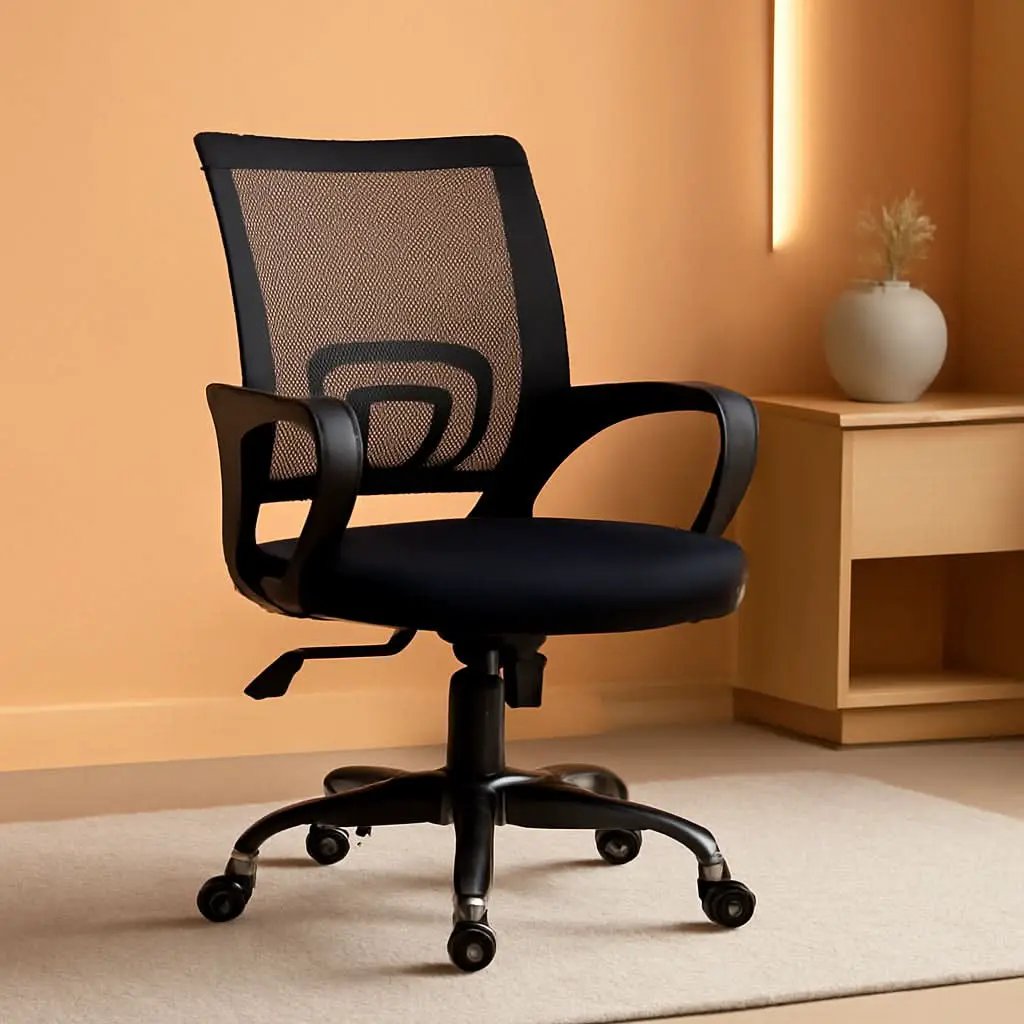 Ergonomic Office Chair Black With Lumbar Support Adjustable from PriceLows™