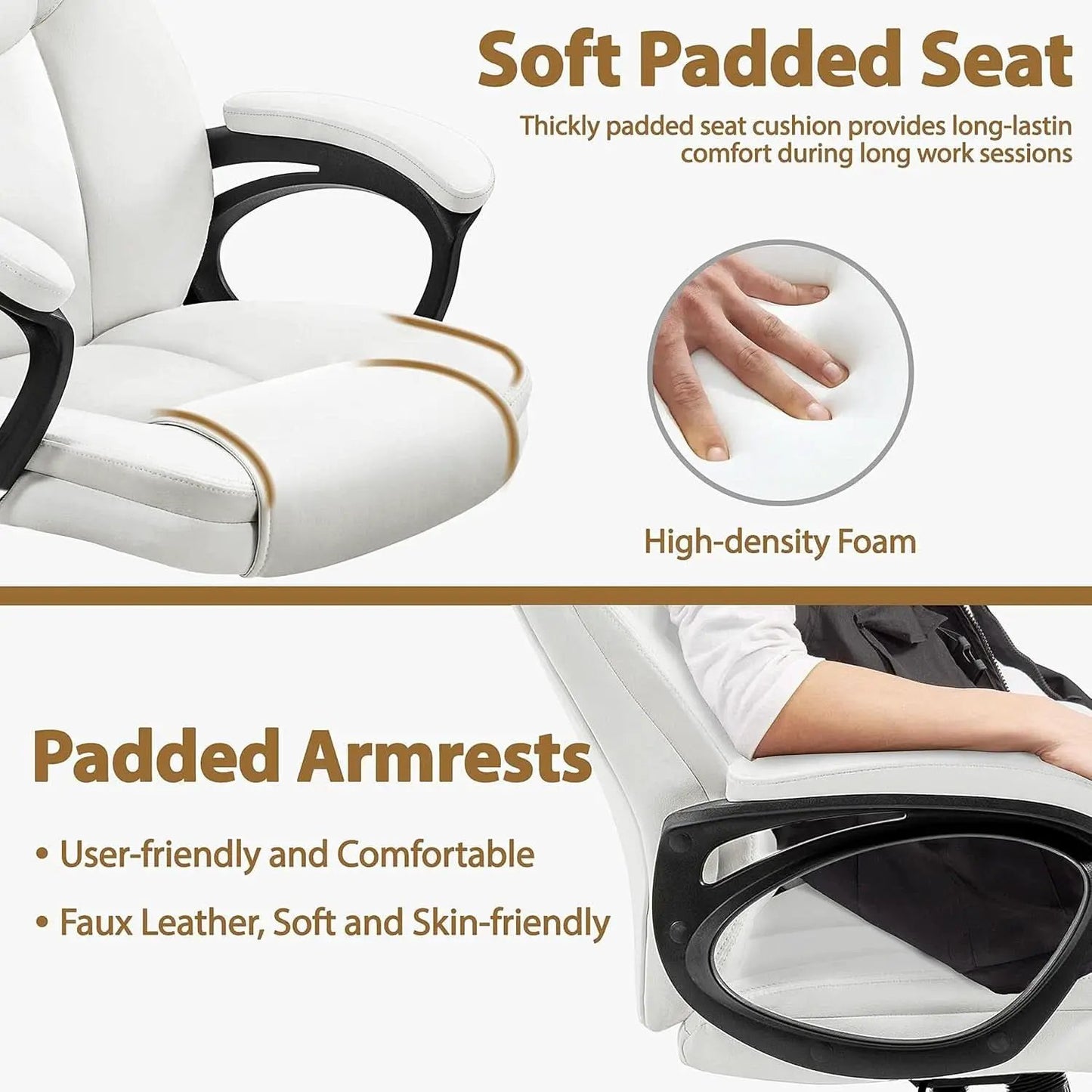 High Back Executive Chair White Ergonomic Office Chair from PriceLows™