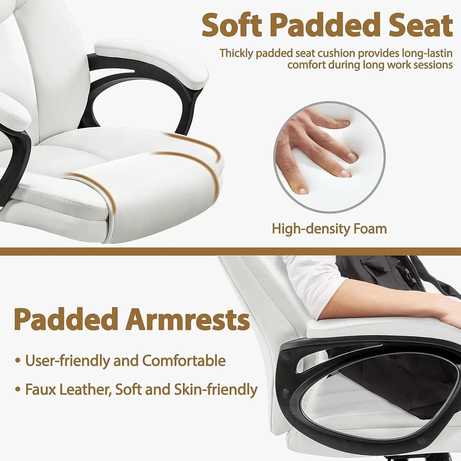 High Back Executive Chair White Ergonomic Office Chair from PriceLows™