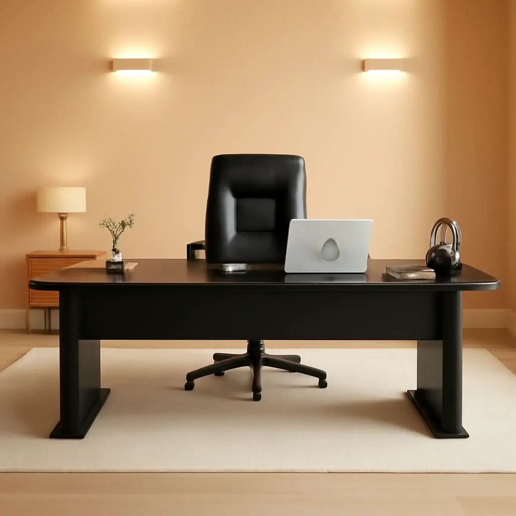 83 Inch L Shaped Executive Desk With 3 Drawer Cabinet from PriceLows™