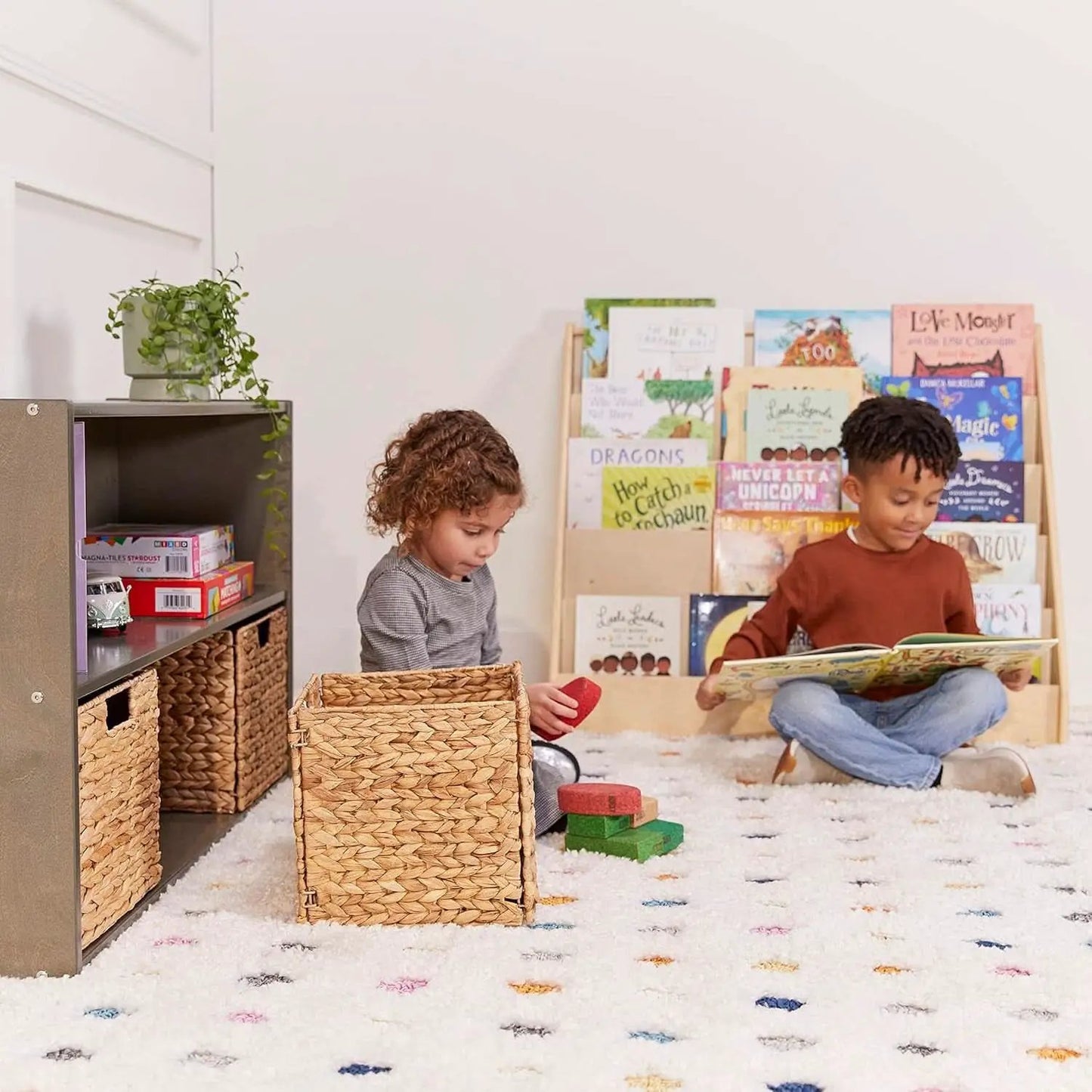 Natural Wood Single Sided Book Display Classroom Bookshelf from PriceLows™