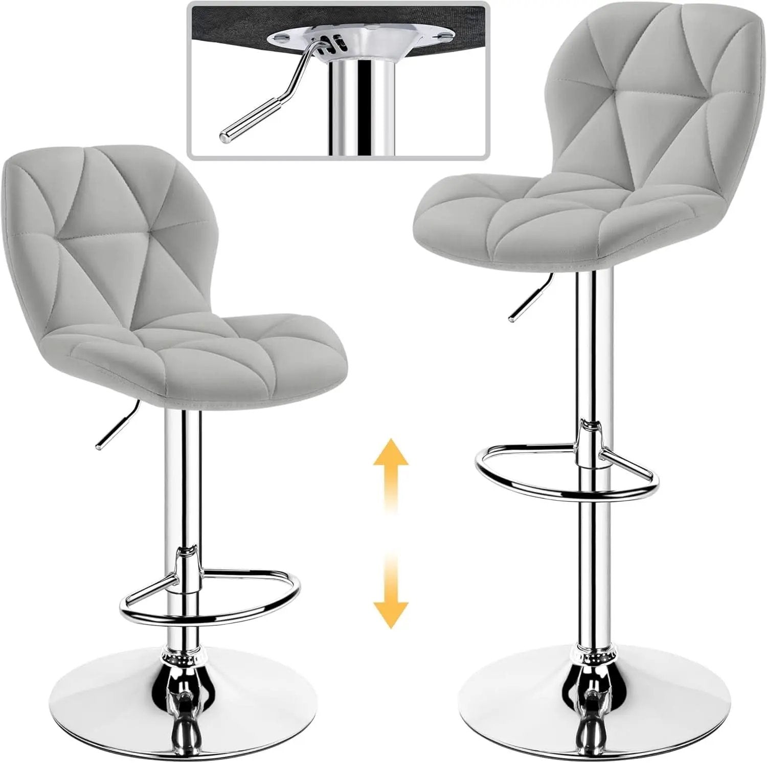 Elegant PU Leather Swivel Bar Stools Set of Four from PriceLows™