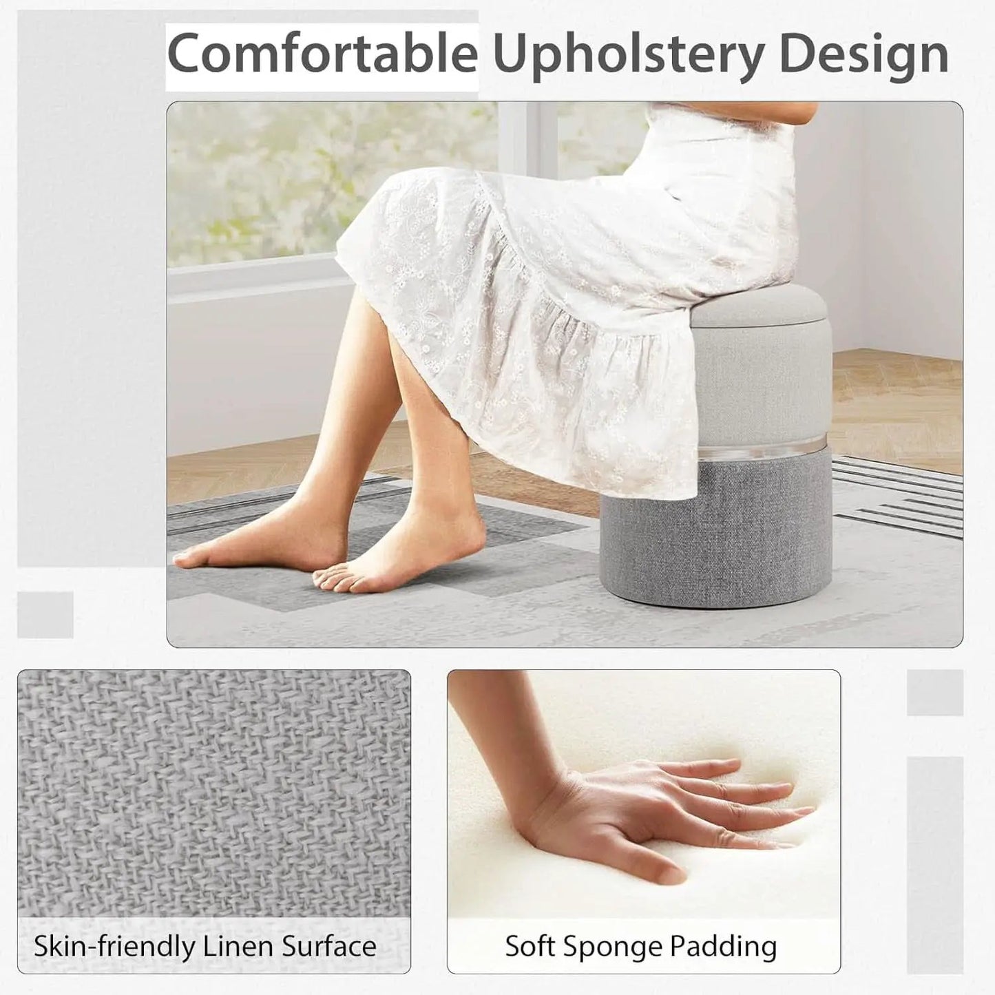 Gray Nesting Storage Ottomans With Hidden Capacity from PriceLows™