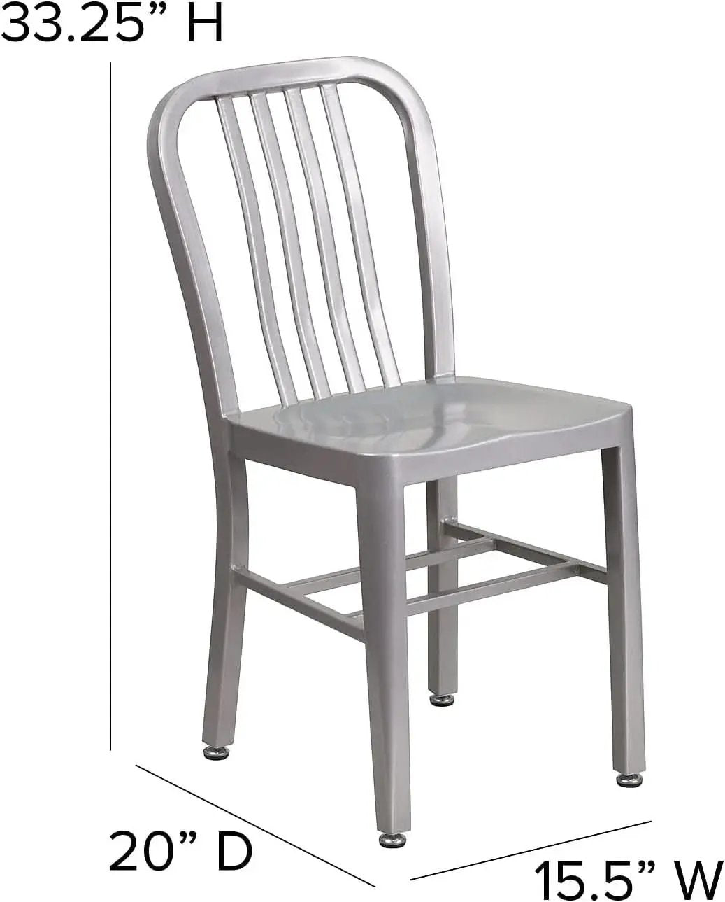 Gael Modern Metal Dining Chairs Set Of 2 In Silver