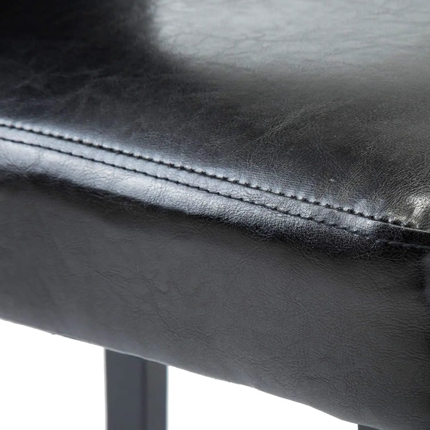 Modern PU Upholstered Dining Chairs Black Cushioned Seats from PriceLows™