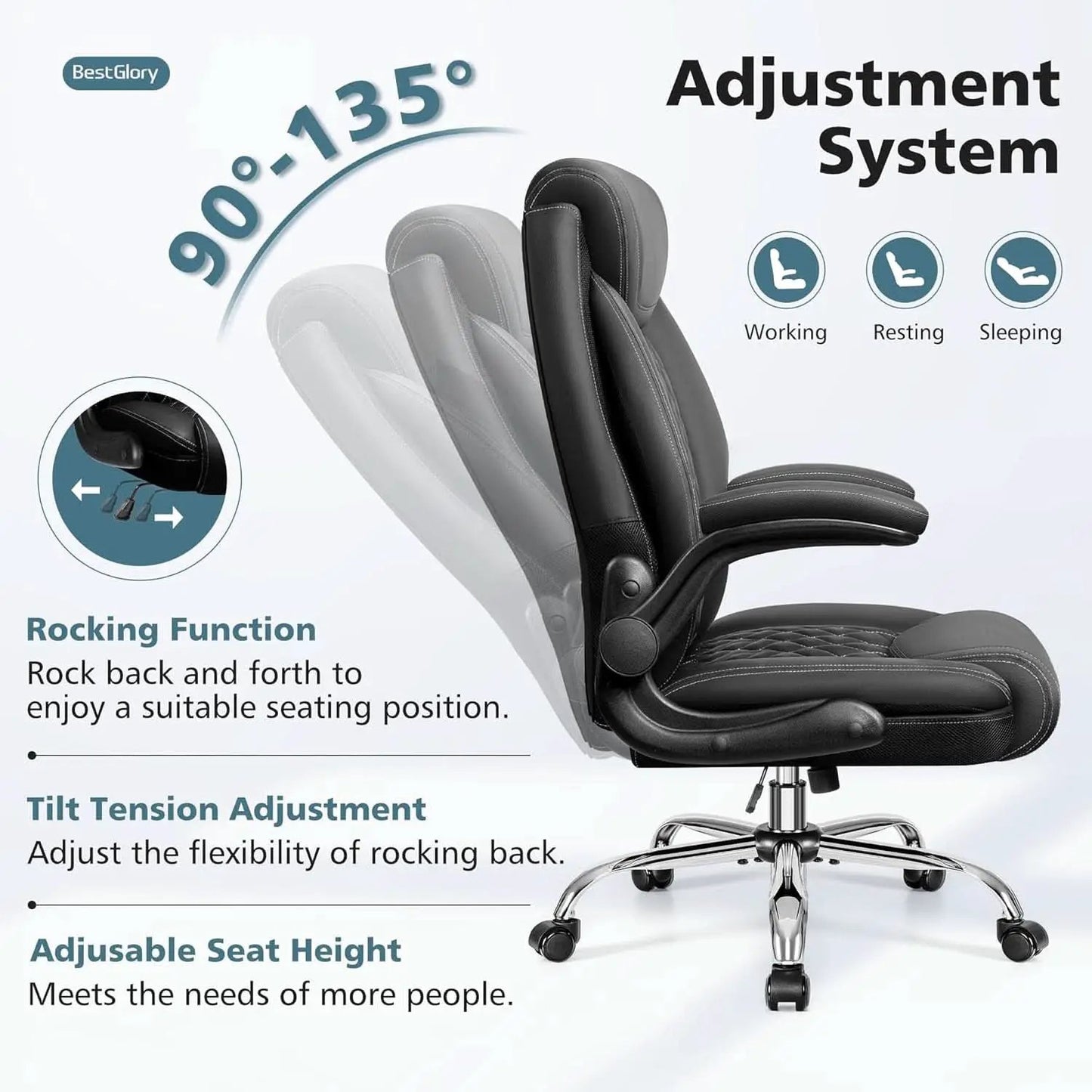 Ergonomic High Back Office Chair Tall With Lumbar Support from PriceLows™