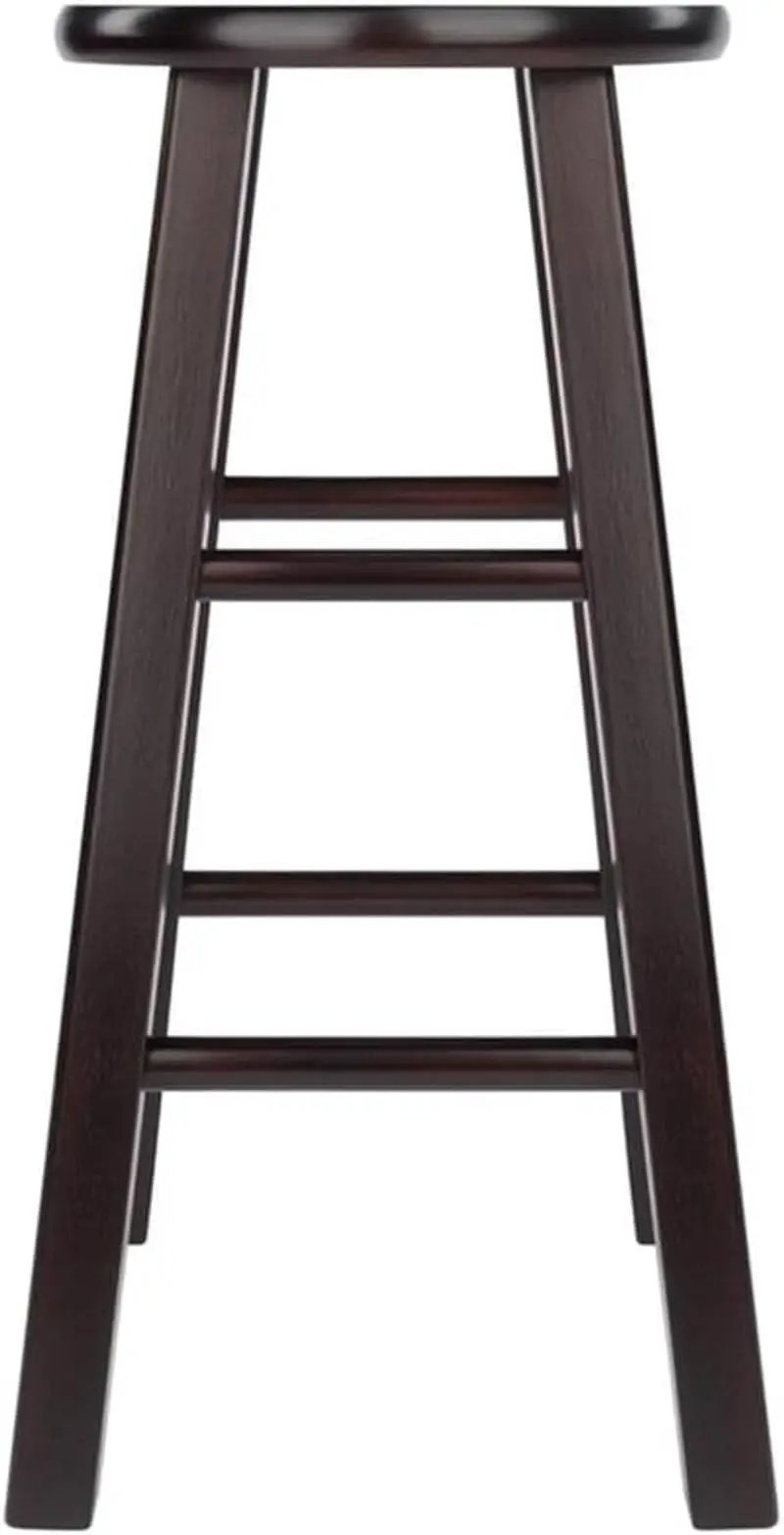 Espresso Counter Stool Set 2 Piece Solid Wood 24 Inch from PriceLows™