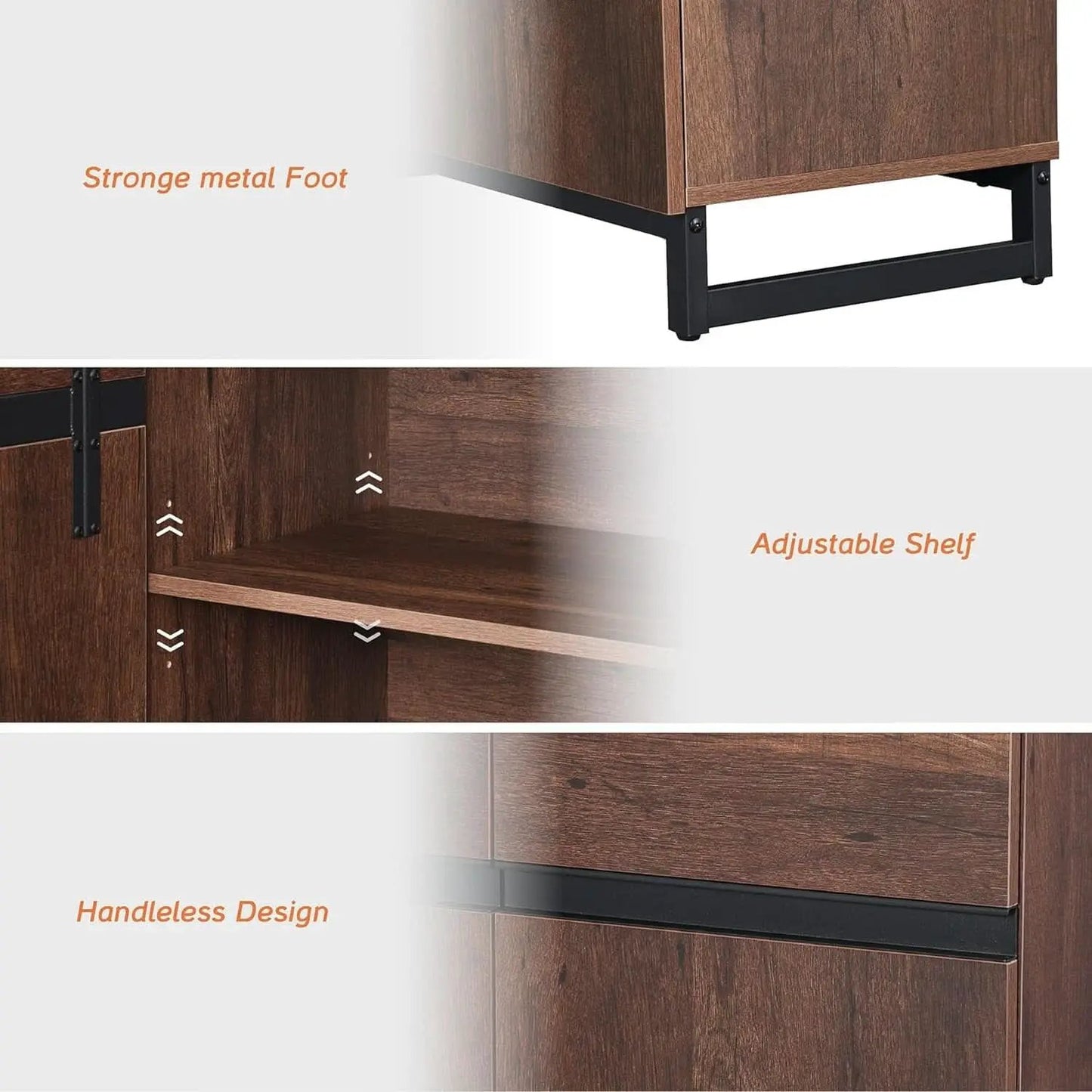 Brown 3 In 1 TV Stand For 100 Inch TV Adjustable Shelves Metal Base from PriceLows™