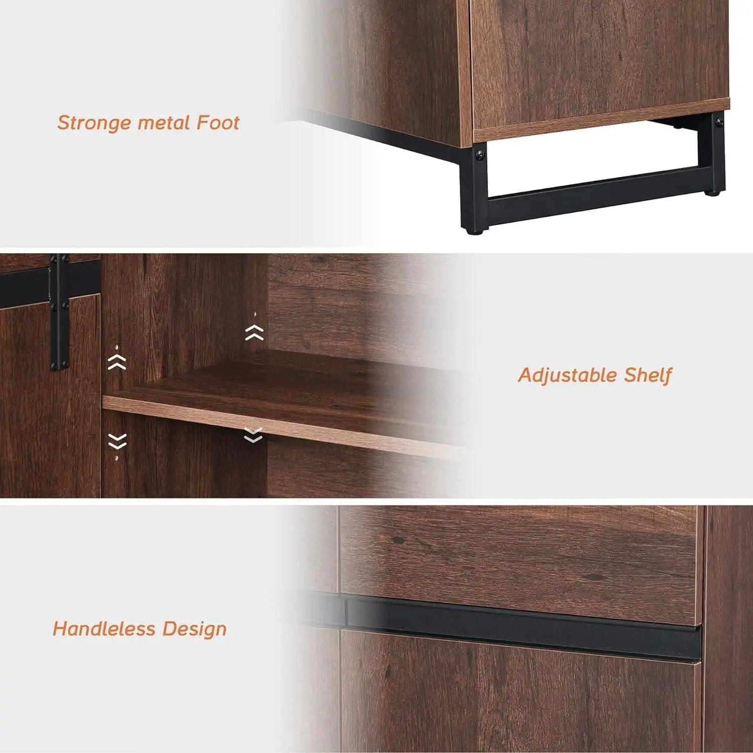 Brown 3 In 1 TV Stand For 100 Inch TV Adjustable Shelves Metal Base from PriceLows™