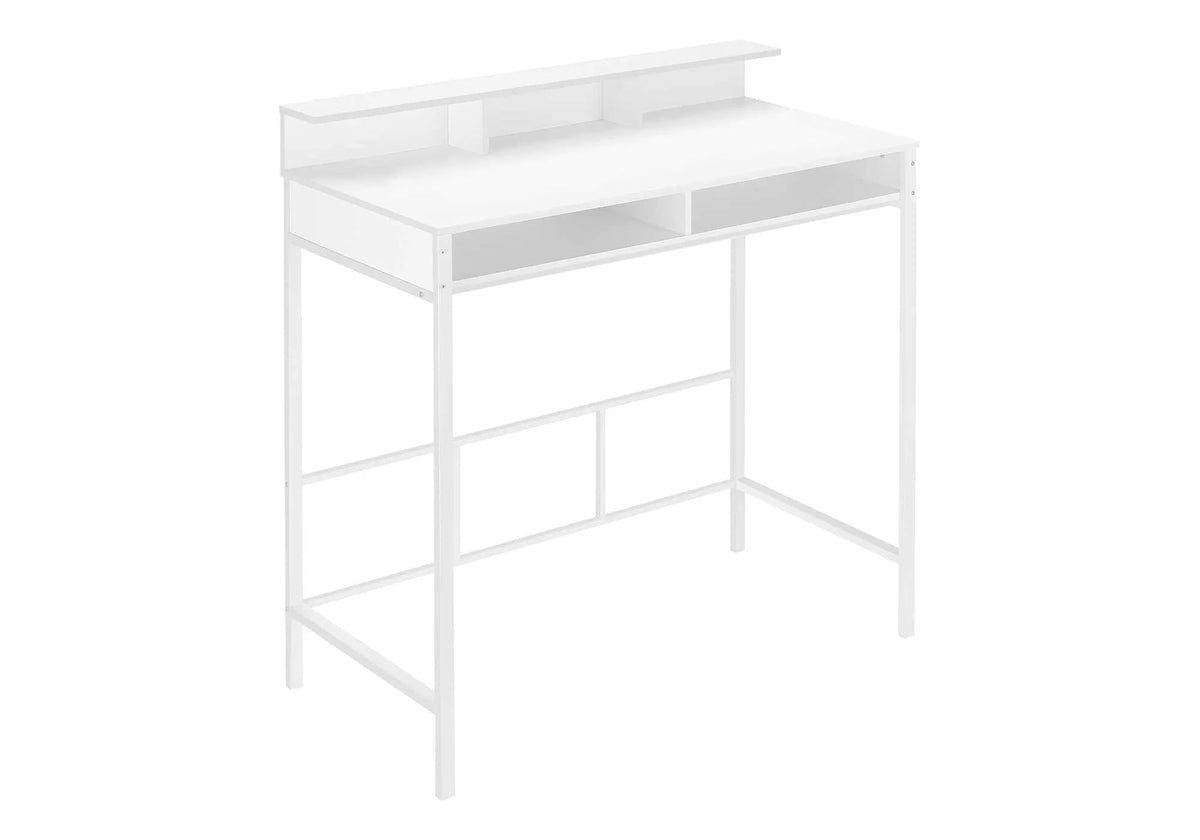Standing Computer Desk | 47.5 Inch Height | Storage Shelves | Sturdy Metal Legs