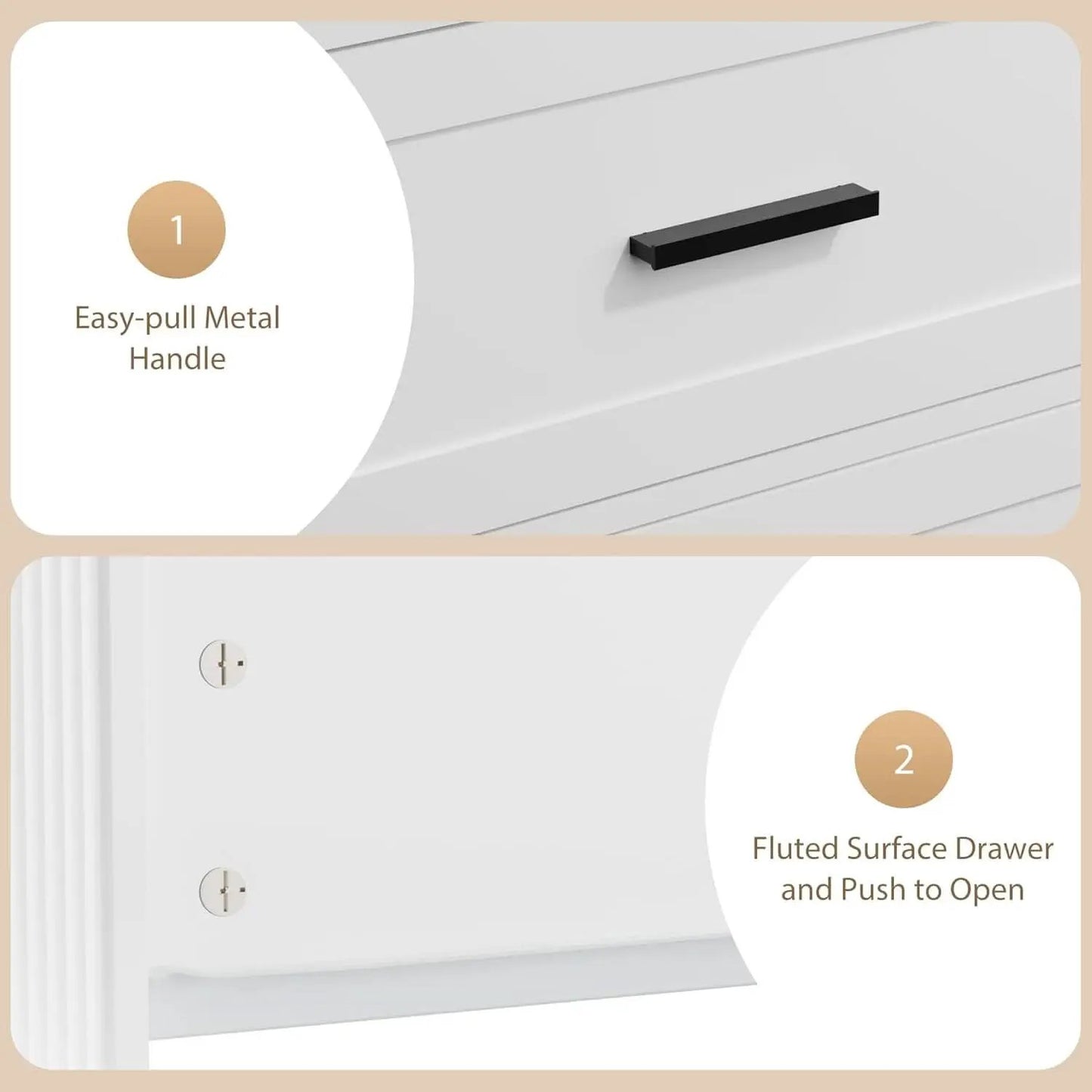 White 47Inch ContemporaryDresser With SevenDrawers from PriceLows™