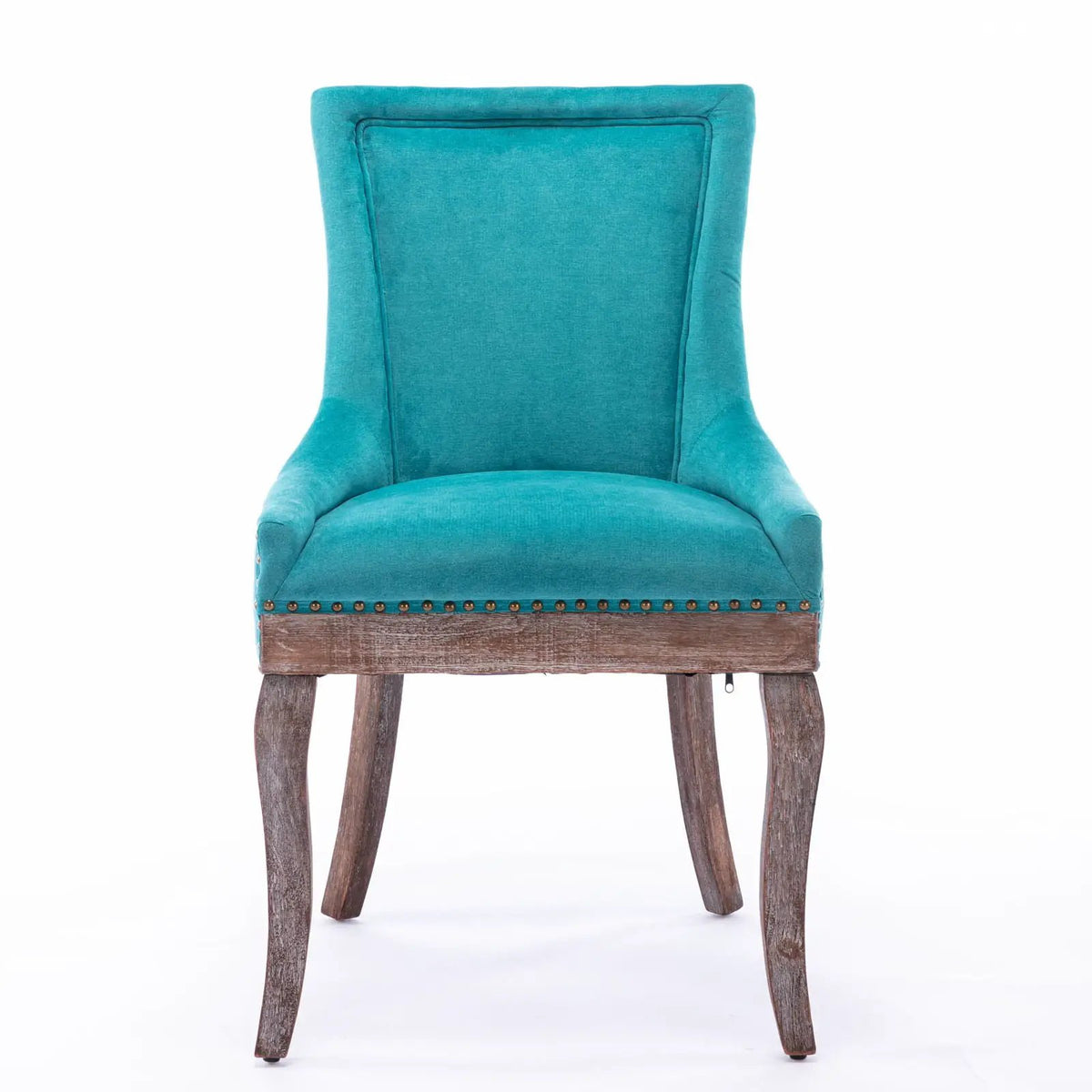 Ultra Nail Head Dining Chairs | Set Of 2 | Neutral Solid Wood Legs | Soft Fabric