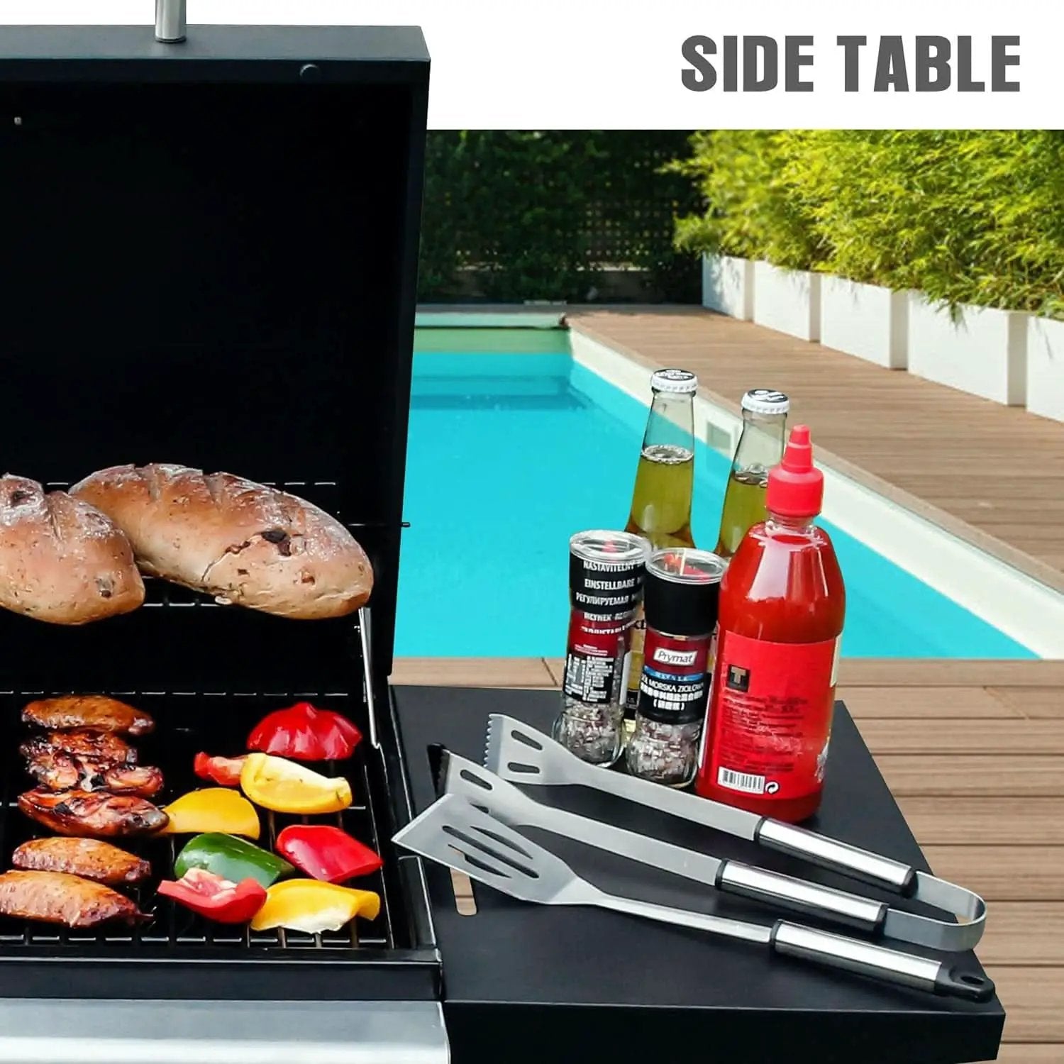 3-Burner Propane Gas Grill With Foldable Side Shelves 30,000 BTU Stainless Steel Outdoor Grill from PriceLows™