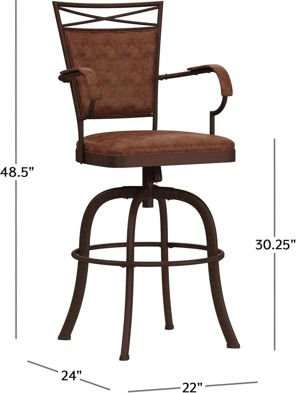 Aged Bronze Swivel Tilt Barstool with Padded Comfort from PriceLows™