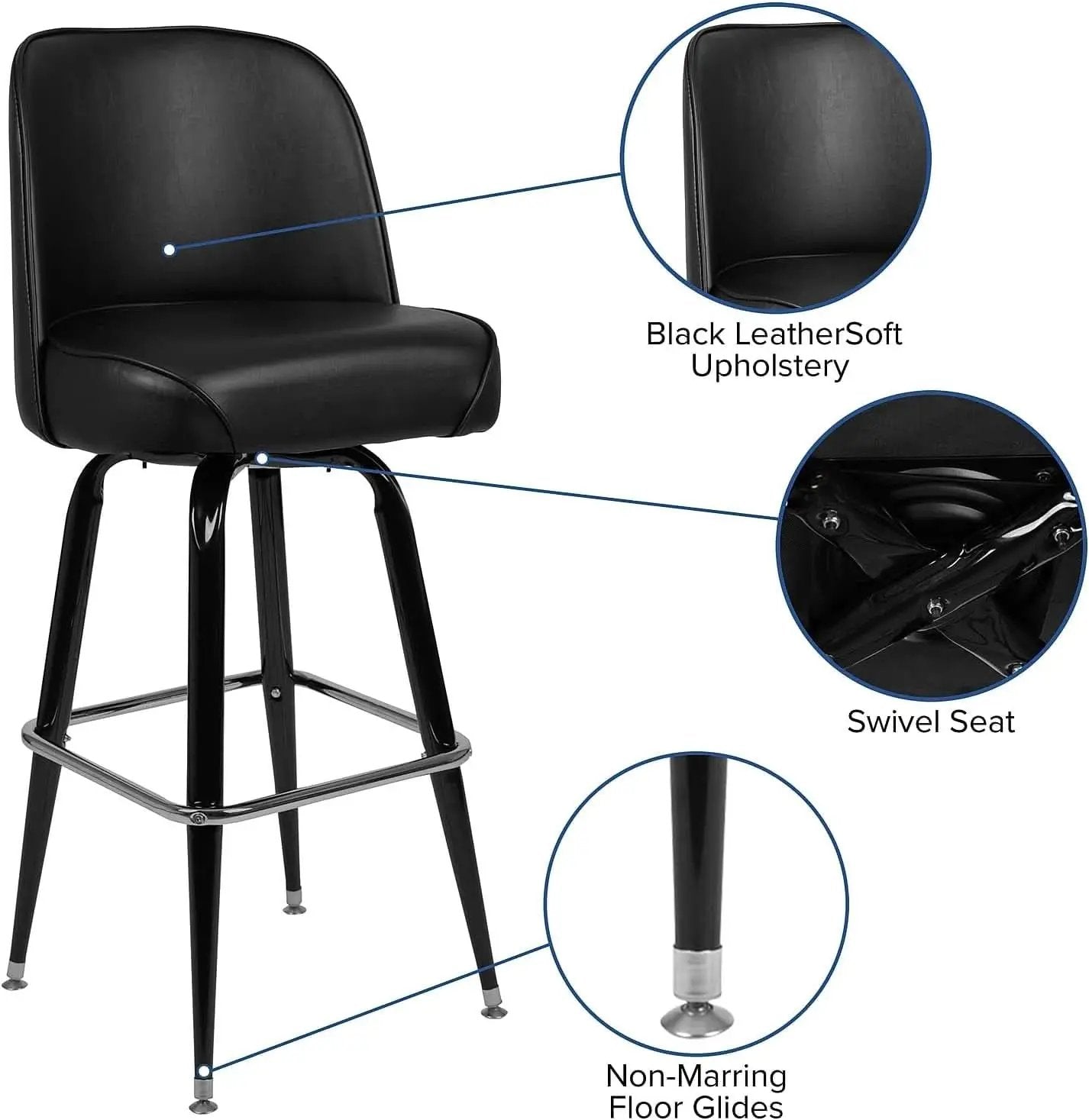 Swivel Bucket Seat Metal Barstools for Stylish Dining from PriceLows™