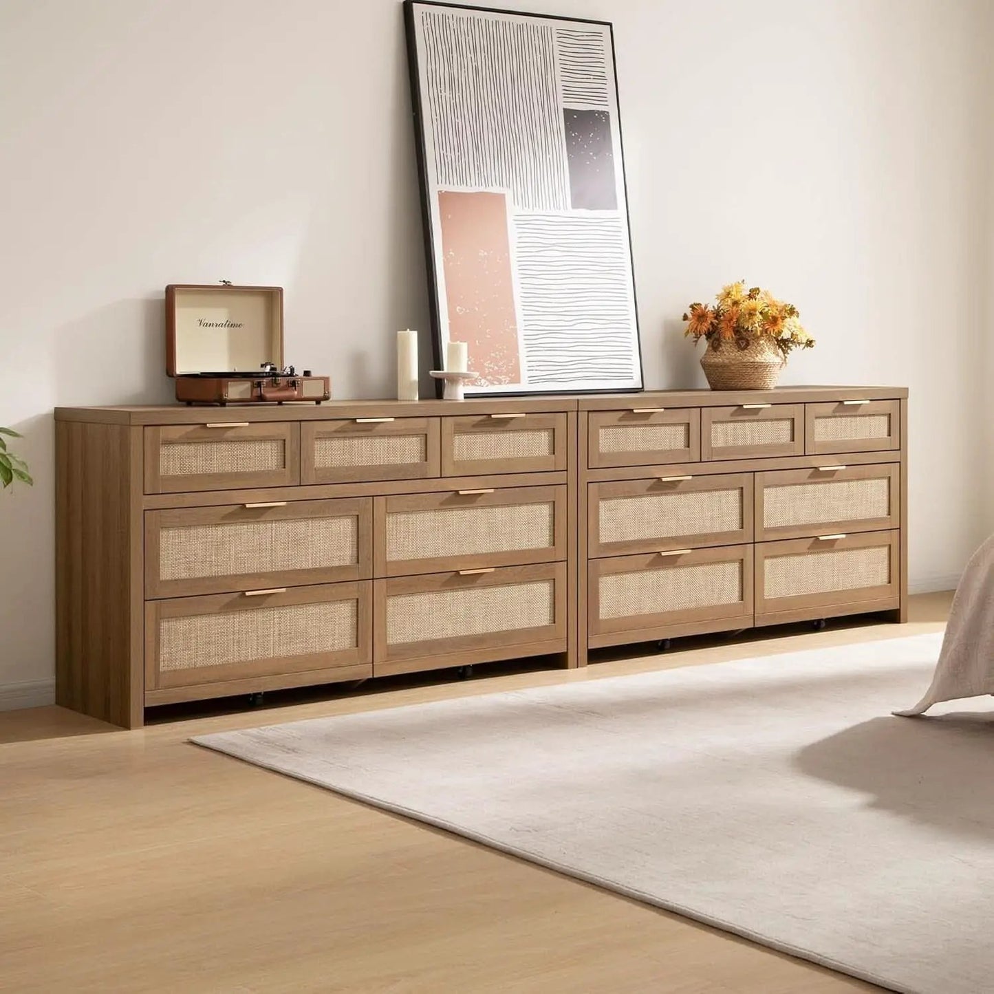 FiftySevenInch Boho Dresser Reclaimed CaramelOak Finish from PriceLows™