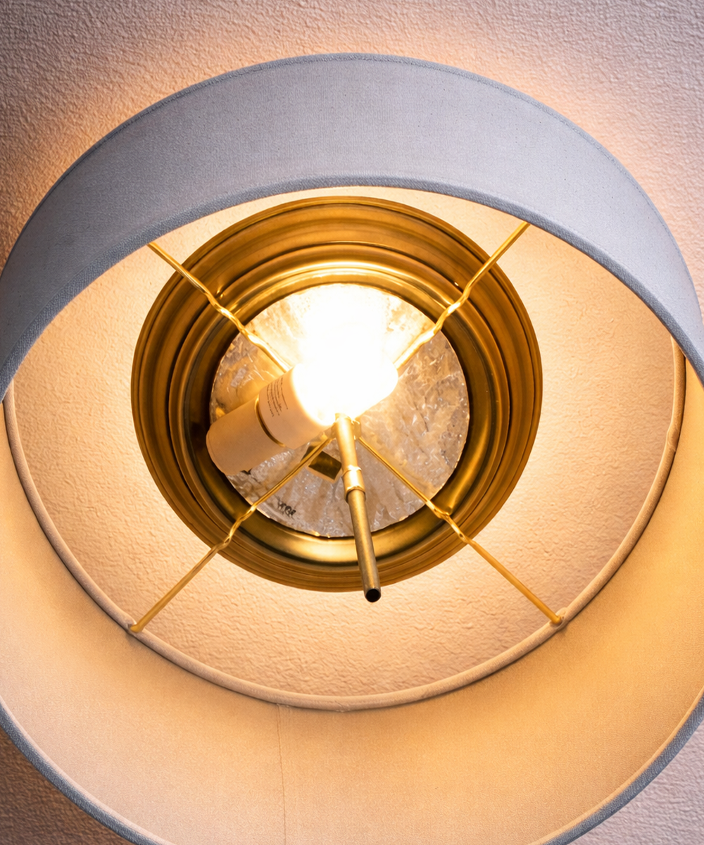 Flush Mount Conversion Kit | 18 Inch Shallow Drum | Textured Oatmeal | Modern
