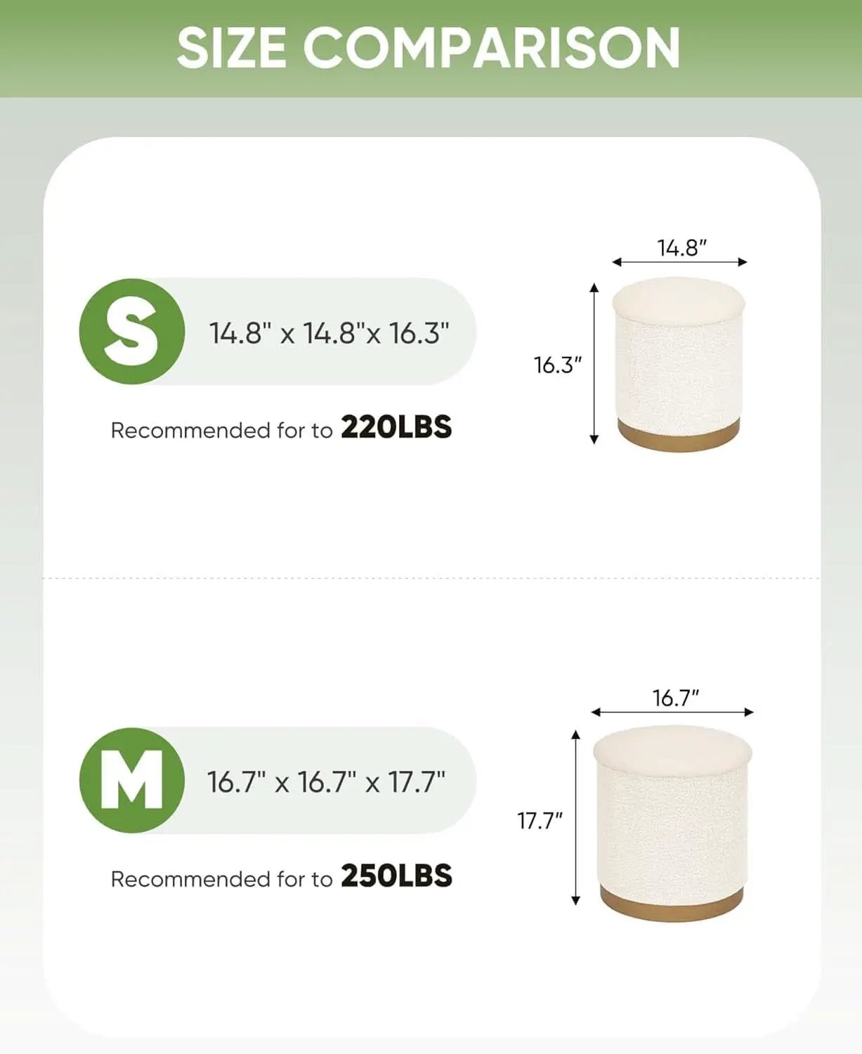 Round White Storage Space Ottoman Gold Plated Base Frame from PriceLows™