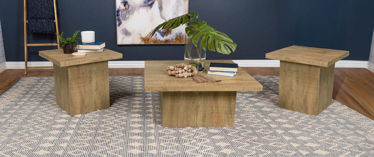 Devar 3-piece Square Coffee and End Table Set Mango | 3-Piece Set | Engineered Wood & Veneer | Dining Room