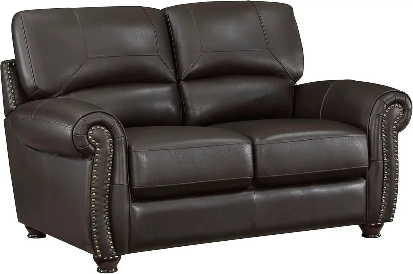 Dark Brown Top Grain Leather Sofa Set With Loveseat from PriceLows™