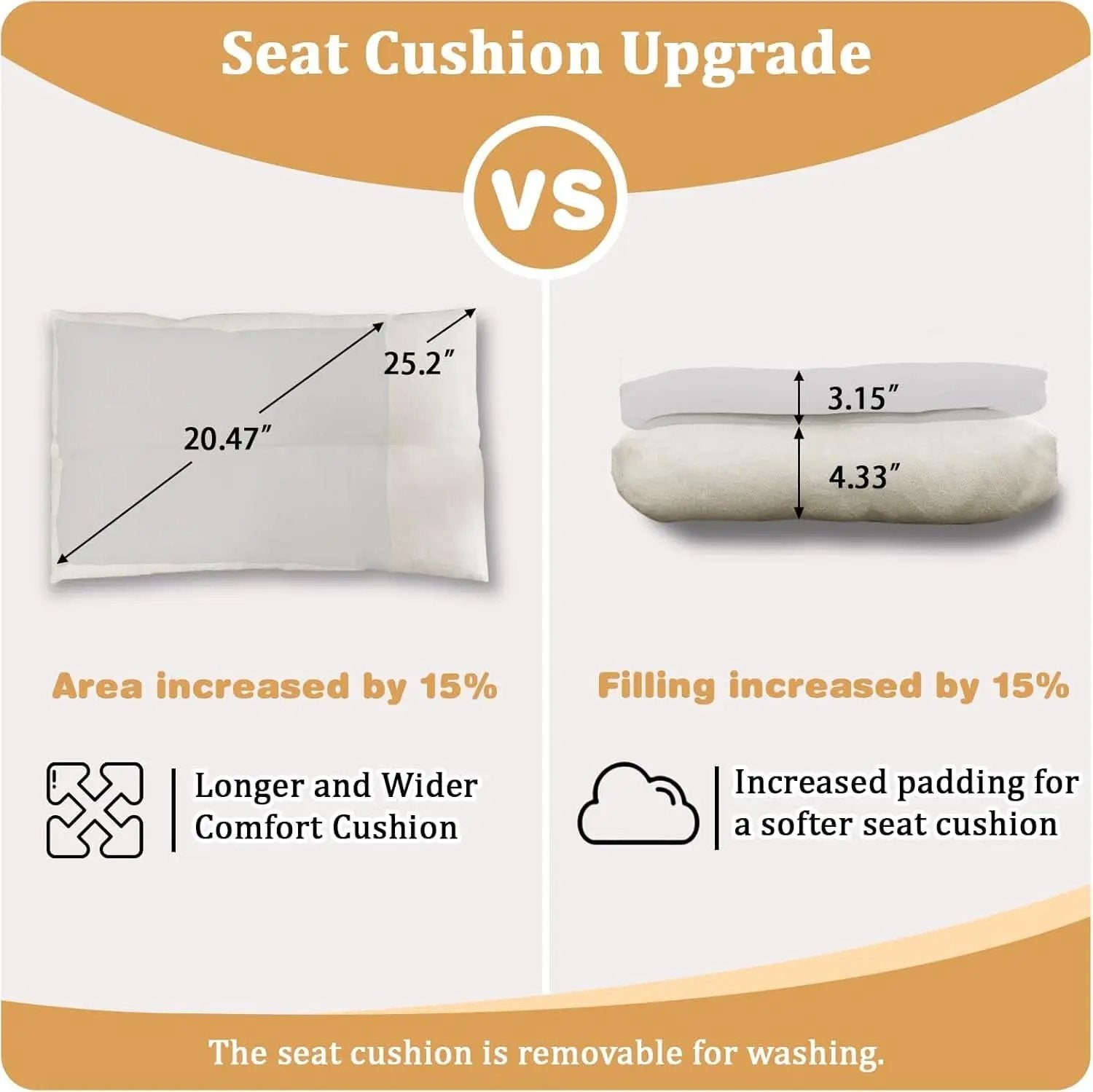 Bamboo Foldable Ottoman Foot Rest Beige Upholstered from PriceLows™