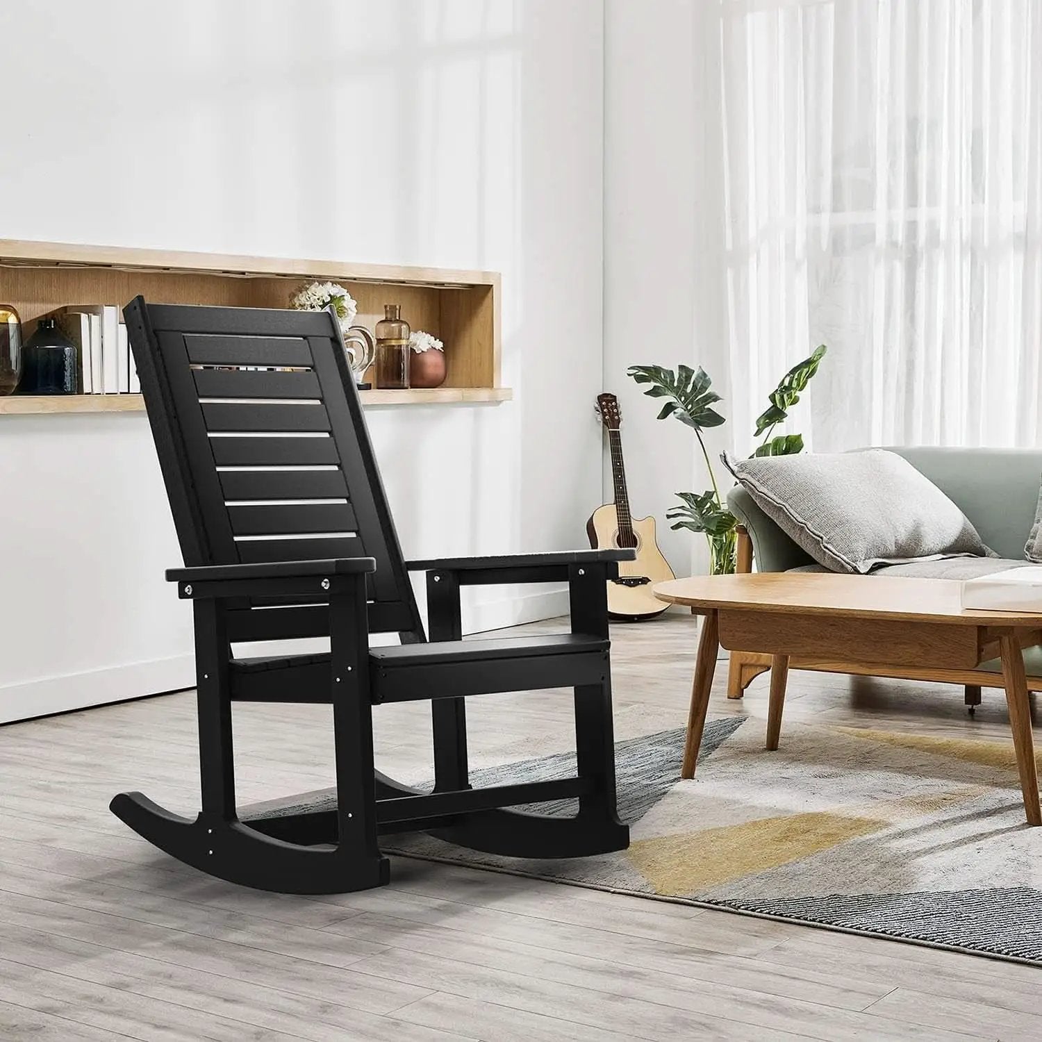 Oversized Outdoor Rocking Chairs Set of Two Black from PriceLows™