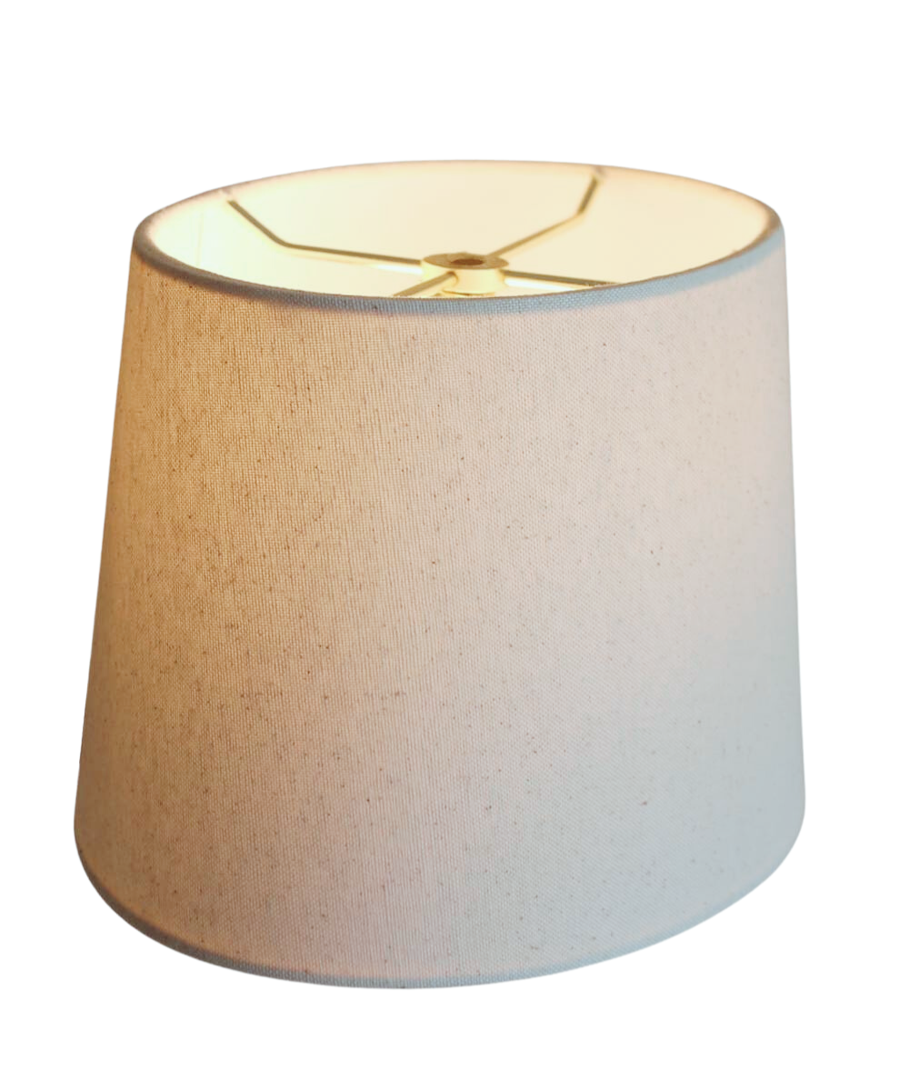 Oval Drum Lampshade | Premium Linen | 6.5X10 Top 8X12 Bottom 7.5H | Light Oatmeal