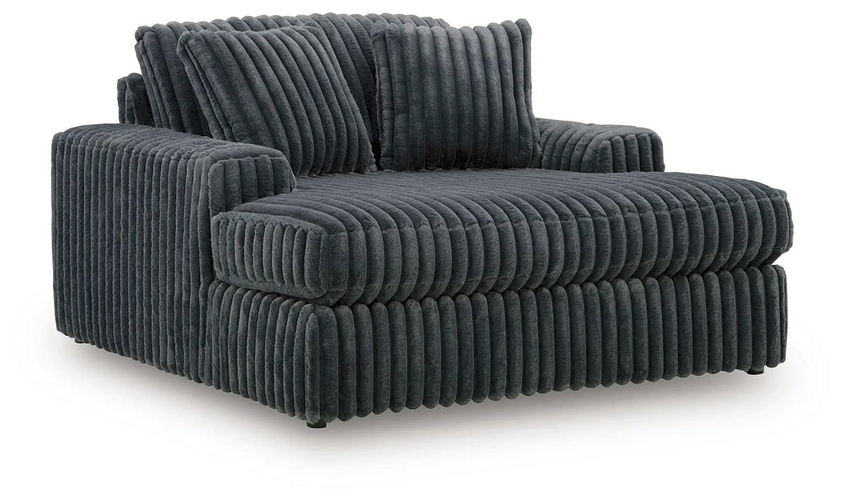Midnight Madness Oversized Chaise | Jumbo Corduroy Upholstery | Plush Cozy Seating | 64 Inch Length
