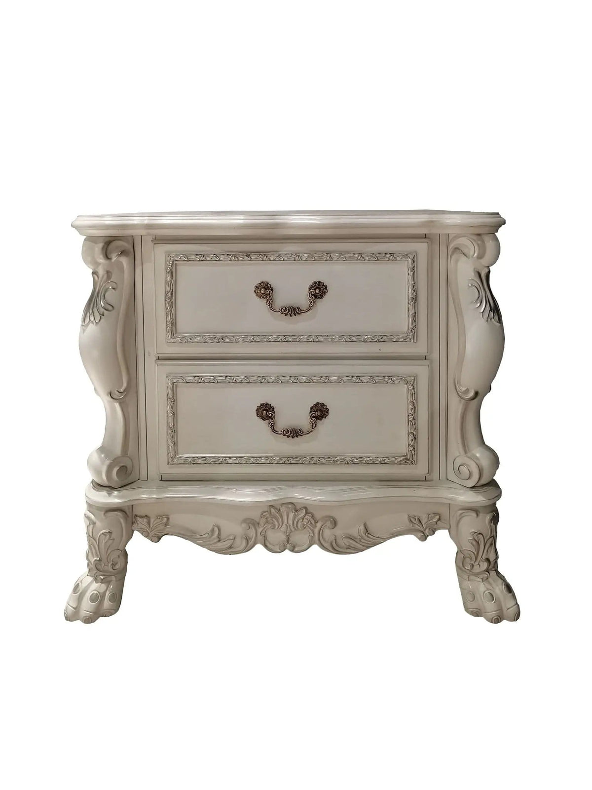 Dresden II Nightstand | 20 x 32 x 31 in | Metal & Wood | White