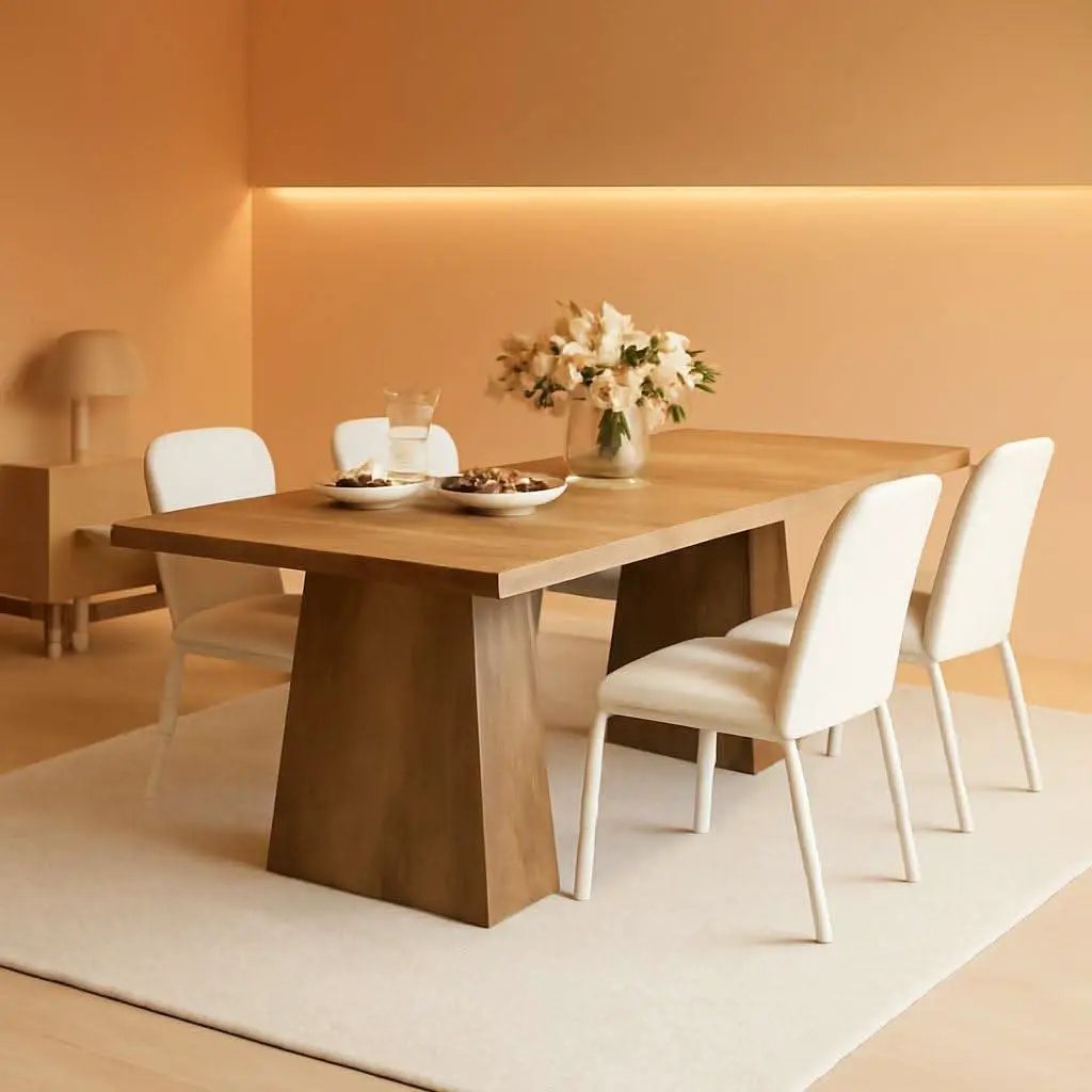 Oak Dining Table For 6 With Scratch Resistant Coating from PriceLows™