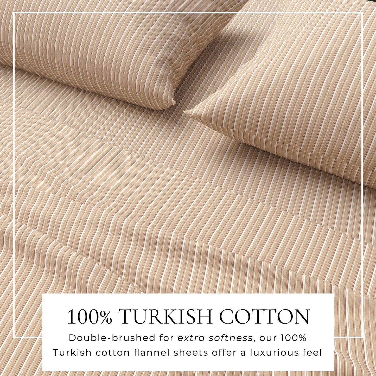Turkish Cotton Flannel Sheet Set - Plaid & Stripe Collection from PriceLows™