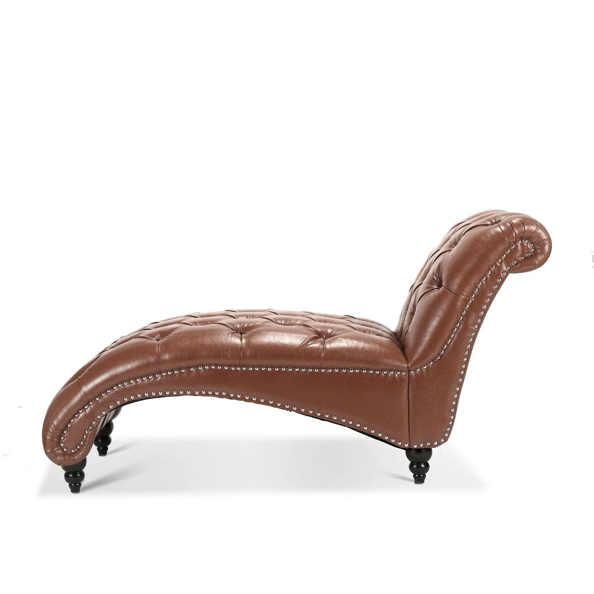 Tufted Armless Chaise Lounge | High Density Foam | Bubble Nail Trim