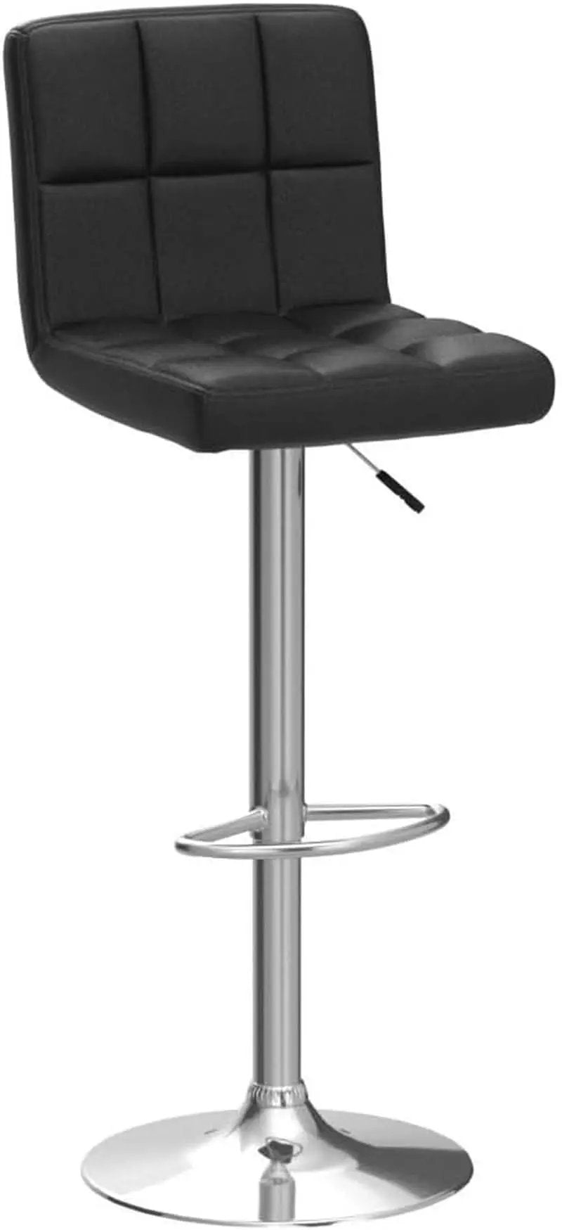 Counter Height Swivel Bar Stool Set Of 2 PU Leather Black from PriceLows™