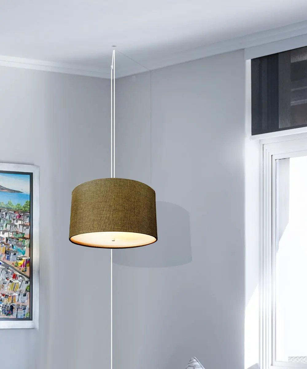 Swag Plug In Pendant Light | 2 Light | 18 Inch | Chocolate Burlap