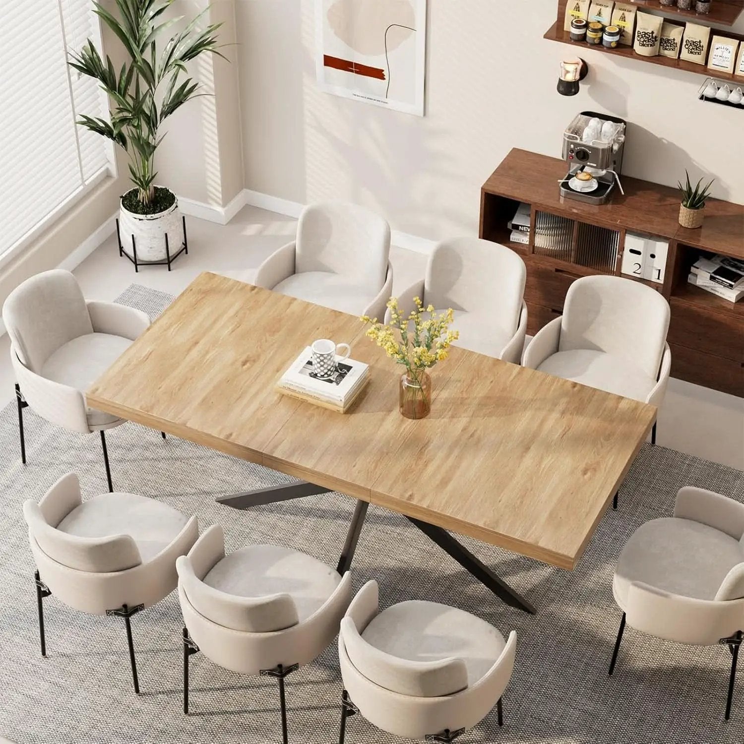 Extendable Wood Dining Table 55 To 70 With Removable Leaves from PriceLows™