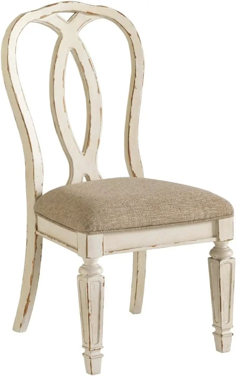 Realyn French Ribbon Back Dining Chairs Chipped White from PriceLows™