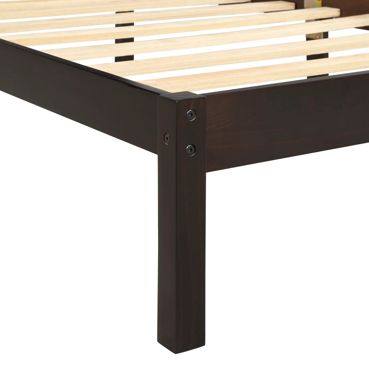 Platform Bed Frame With Headboard | Espresso Finish | Durable Pine Wood