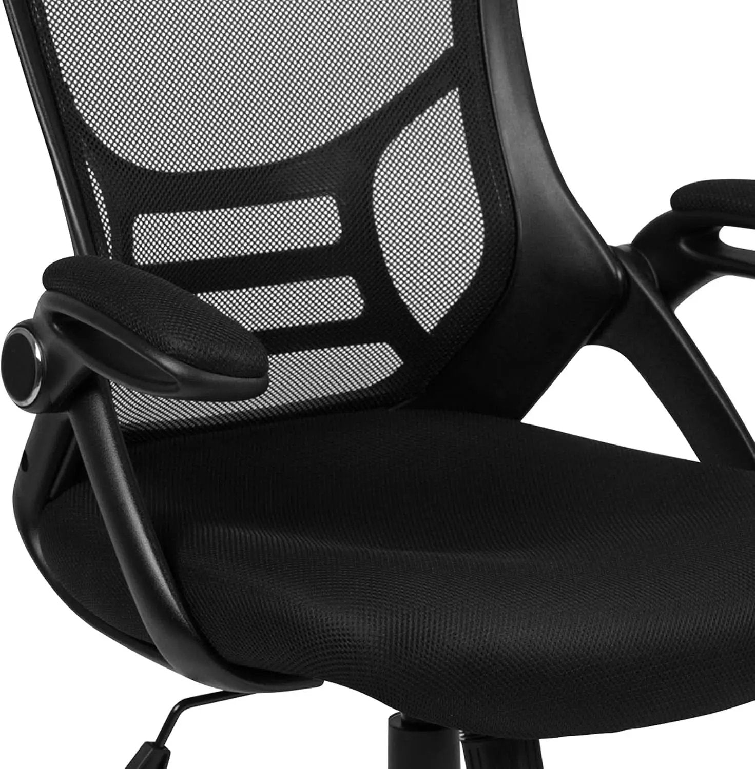 Porter High Back Black Mesh Ergonomic Office Chair With Flip Up Arms from PriceLows™